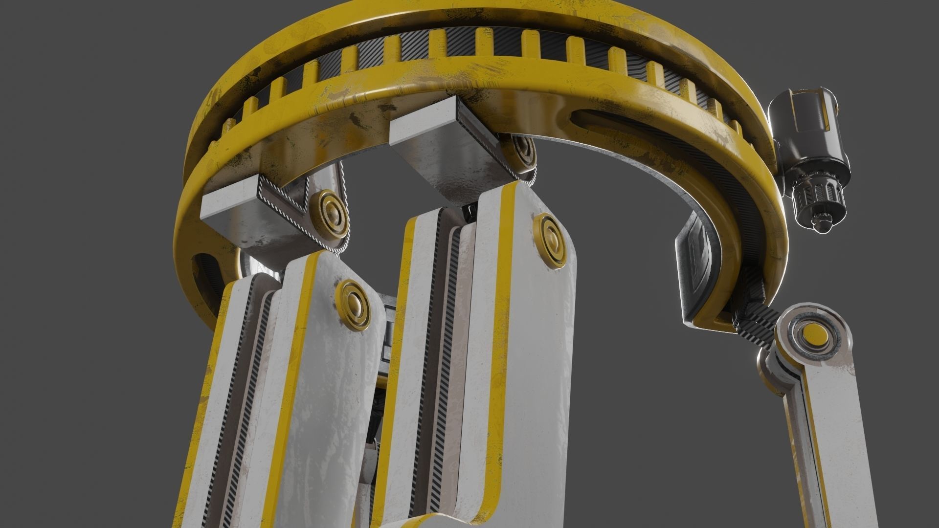 Yellow Robot Sci-fi 3D model_69