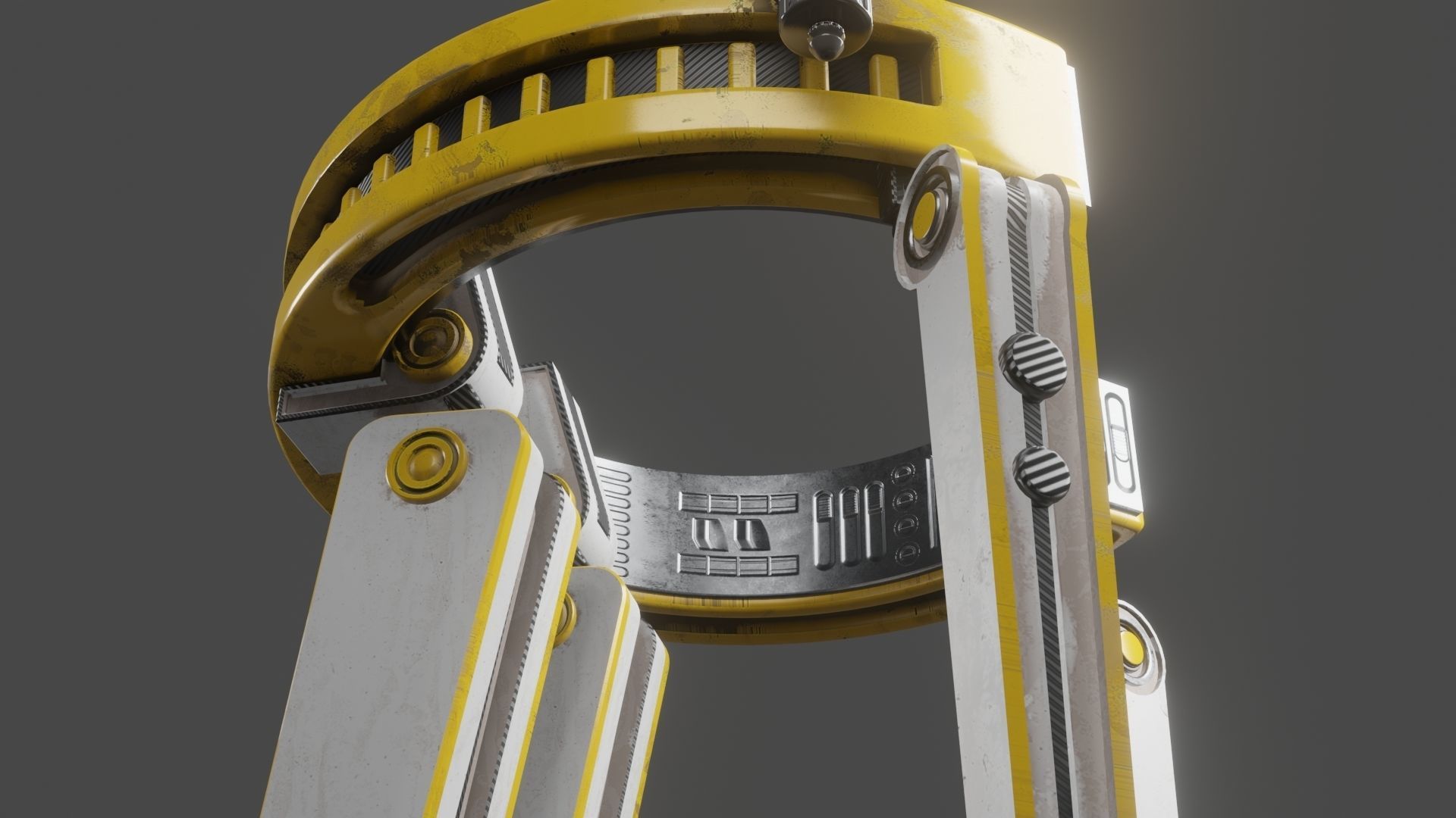 Yellow Robot Sci-fi 3D model_43