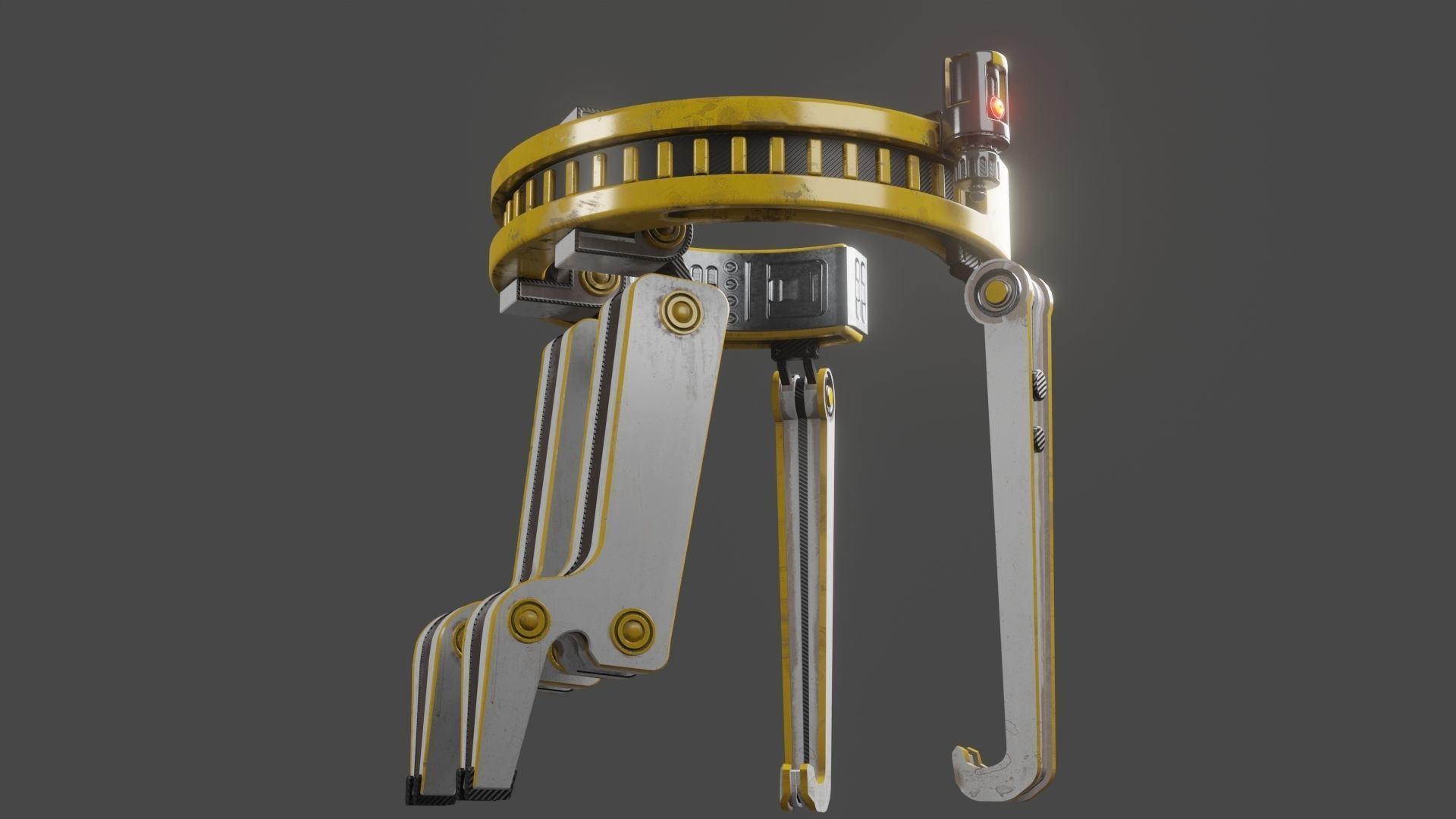 Yellow Robot Sci-fi 3D model_37