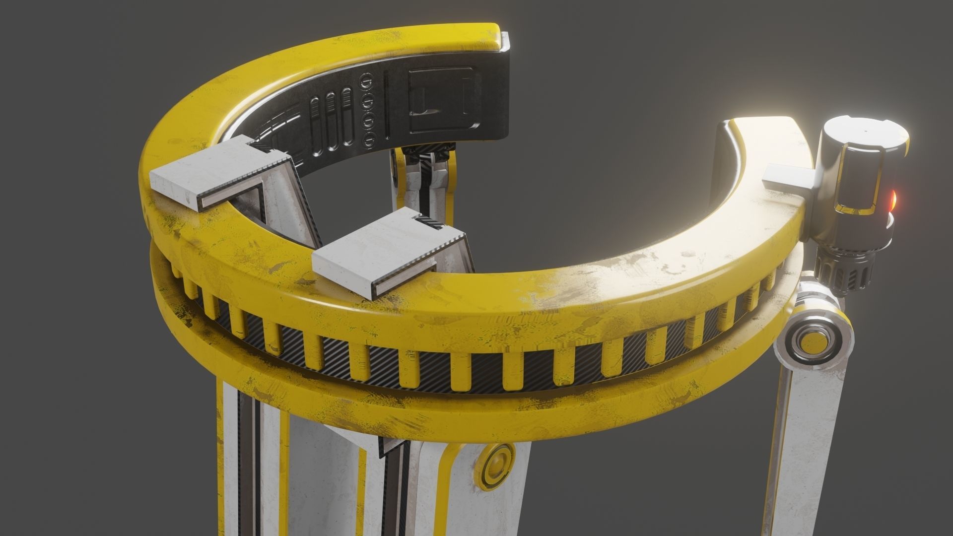 Yellow Robot Sci-fi 3D model_50