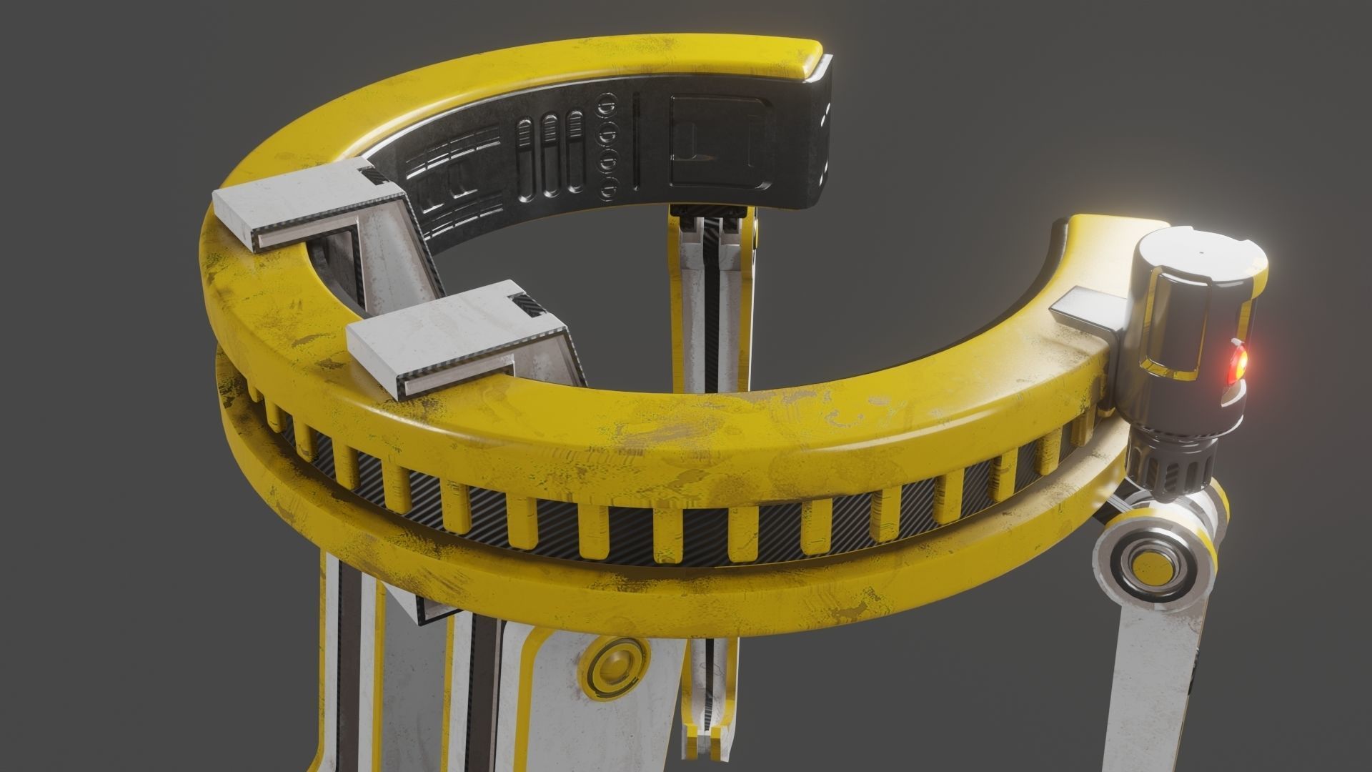 Yellow Robot Sci-fi 3D model_45