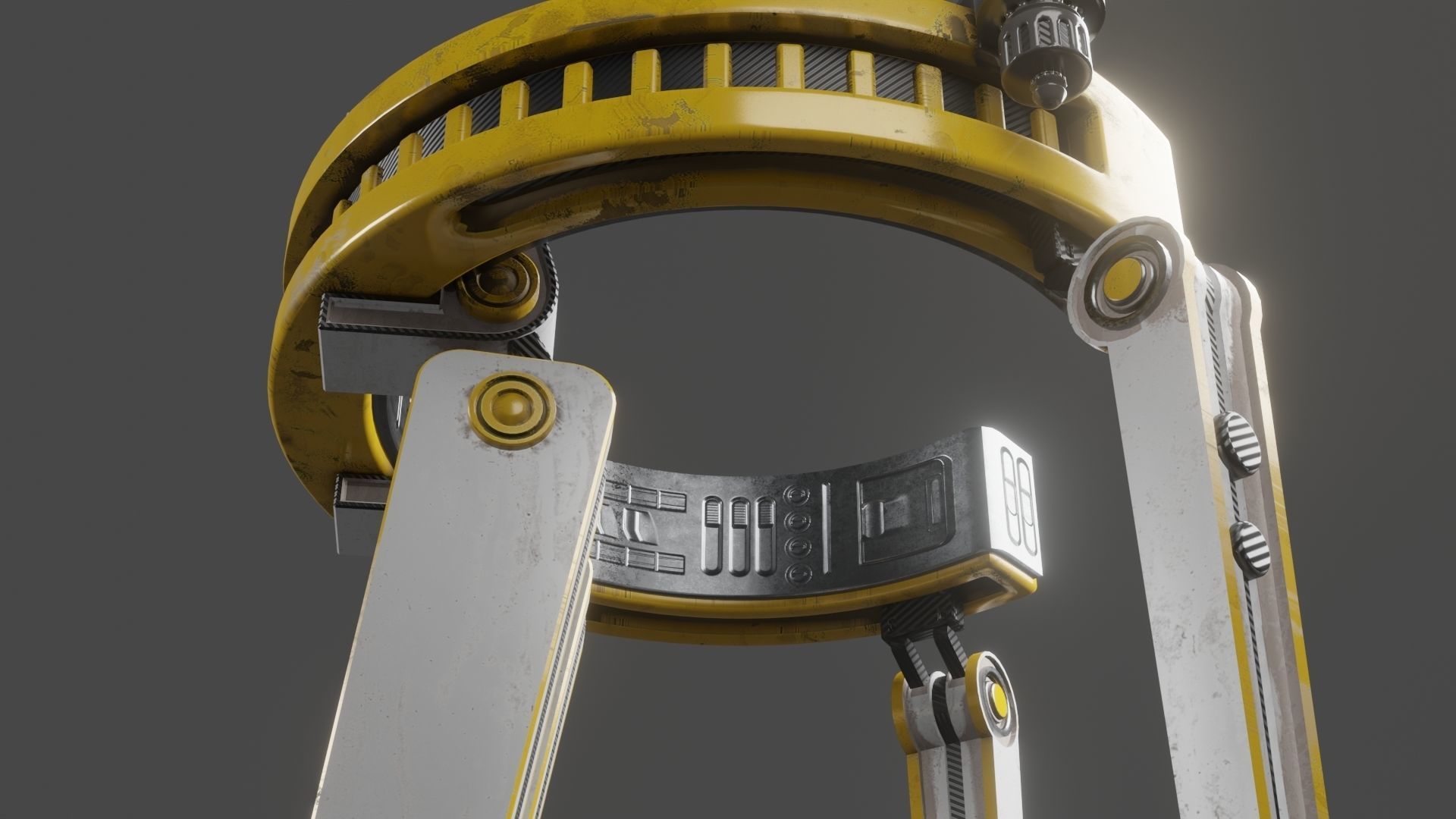 Yellow Robot Sci-fi 3D model_49