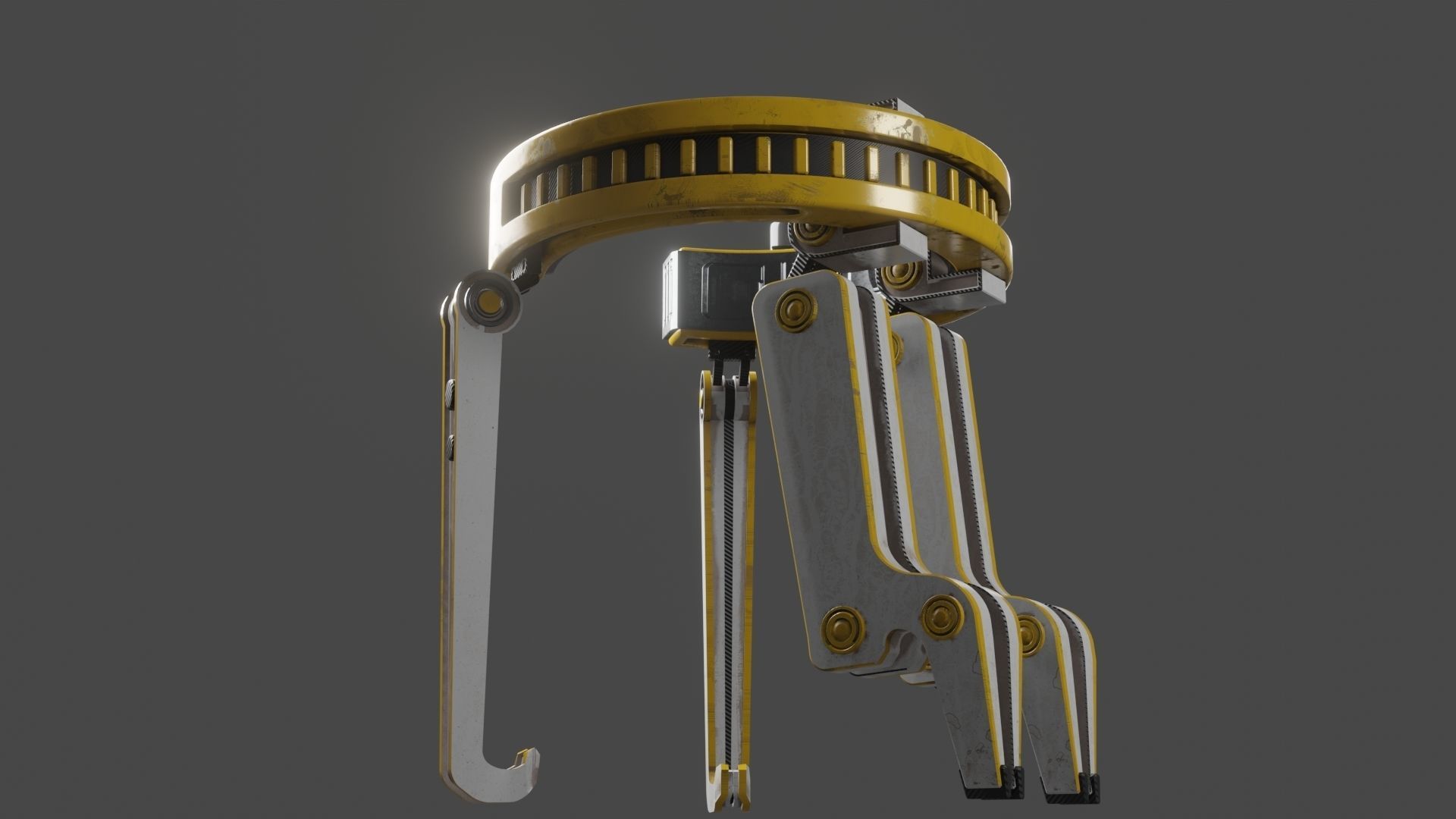 Yellow Robot Sci-fi 3D model_95
