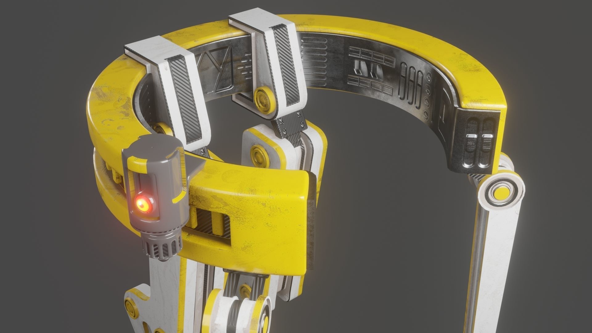 Yellow Robot Sci-fi 3D model_17