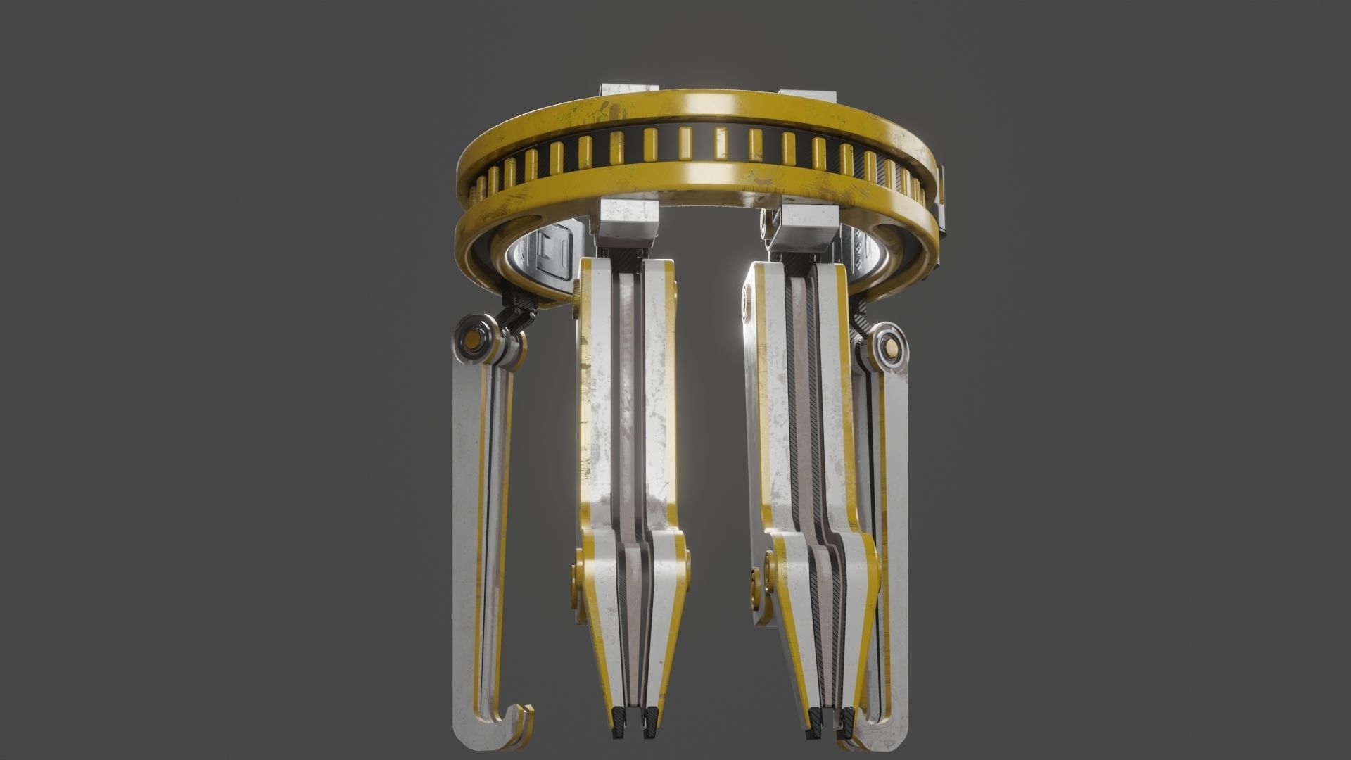Yellow Robot Sci-fi 3D model_59
