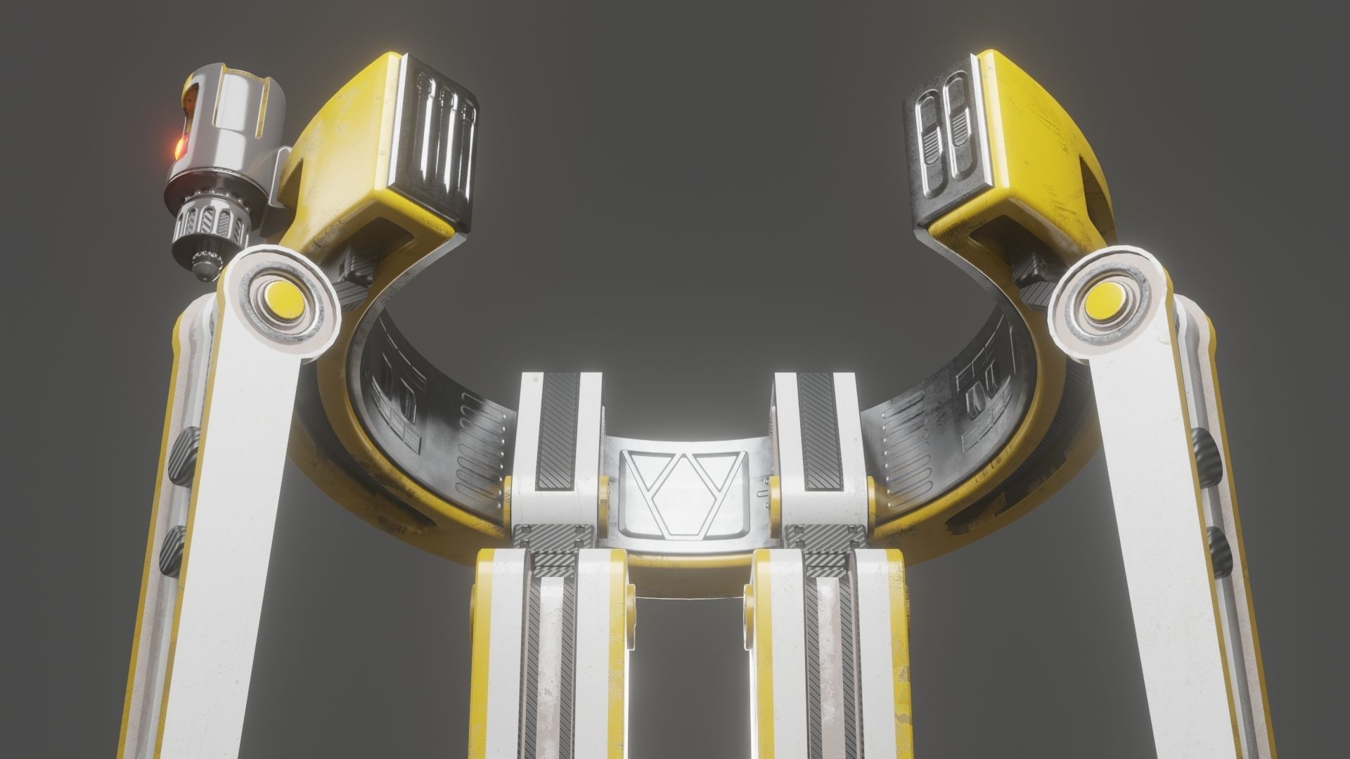 Yellow Robot Sci-fi 3D model_2