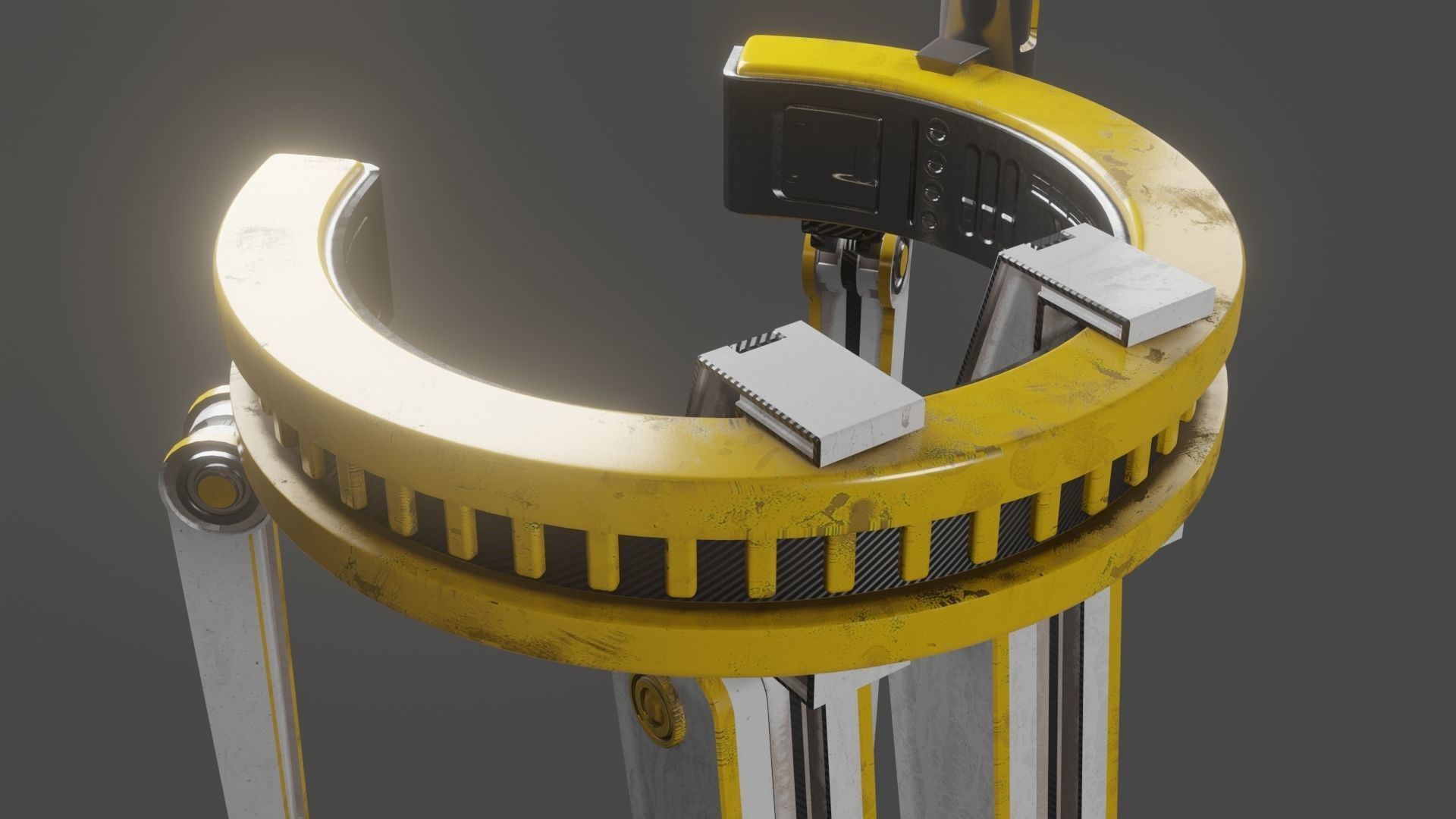 Yellow Robot Sci-fi 3D model_90