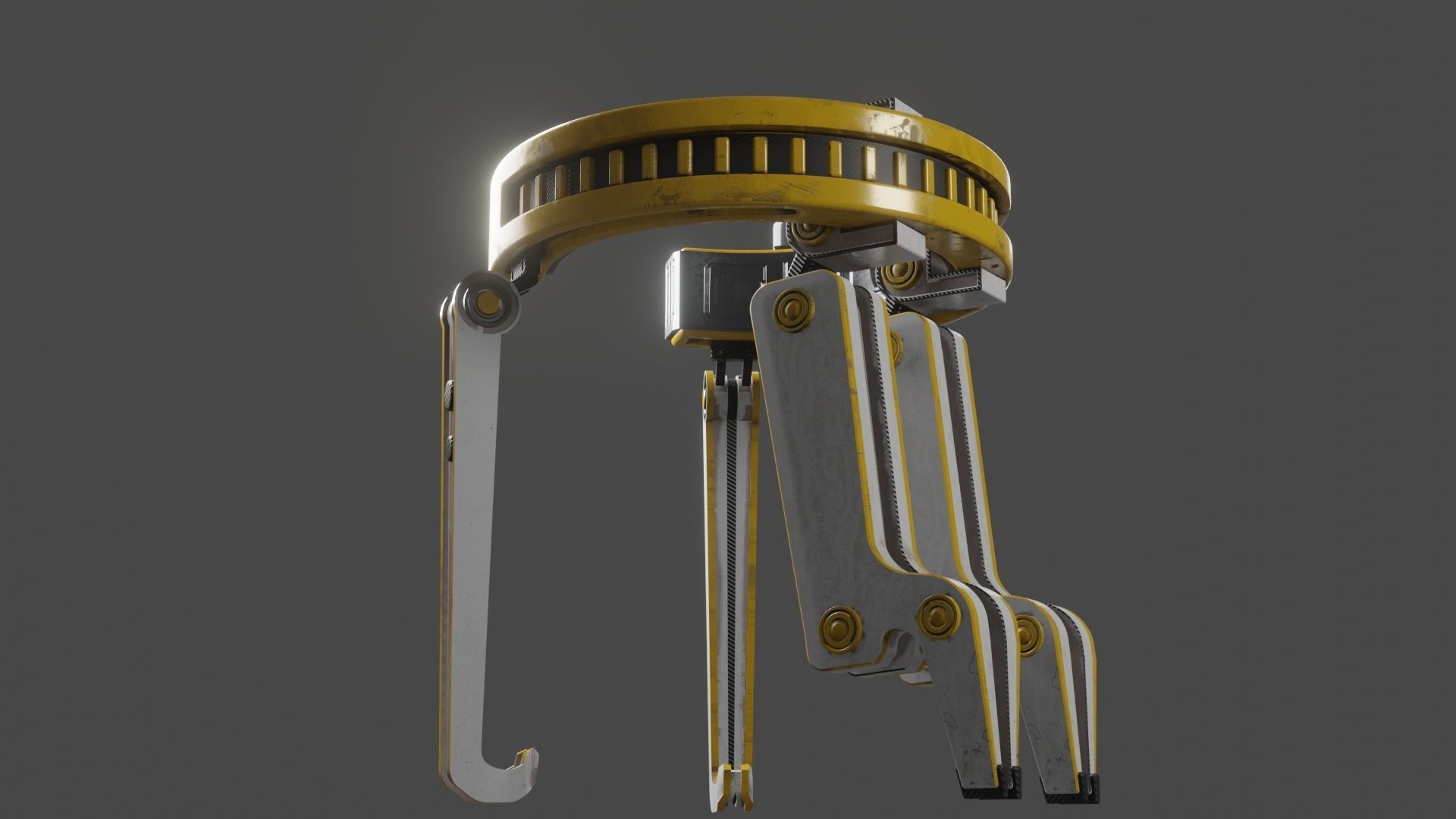 Yellow Robot Sci-fi 3D model_93
