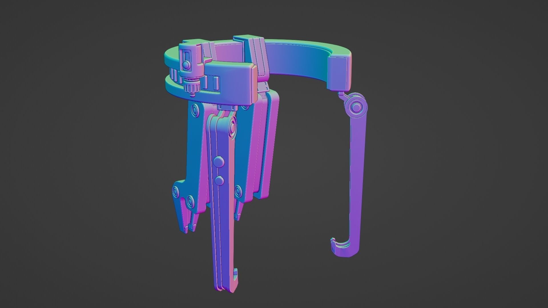 Yellow Robot Sci-fi 3D model_4