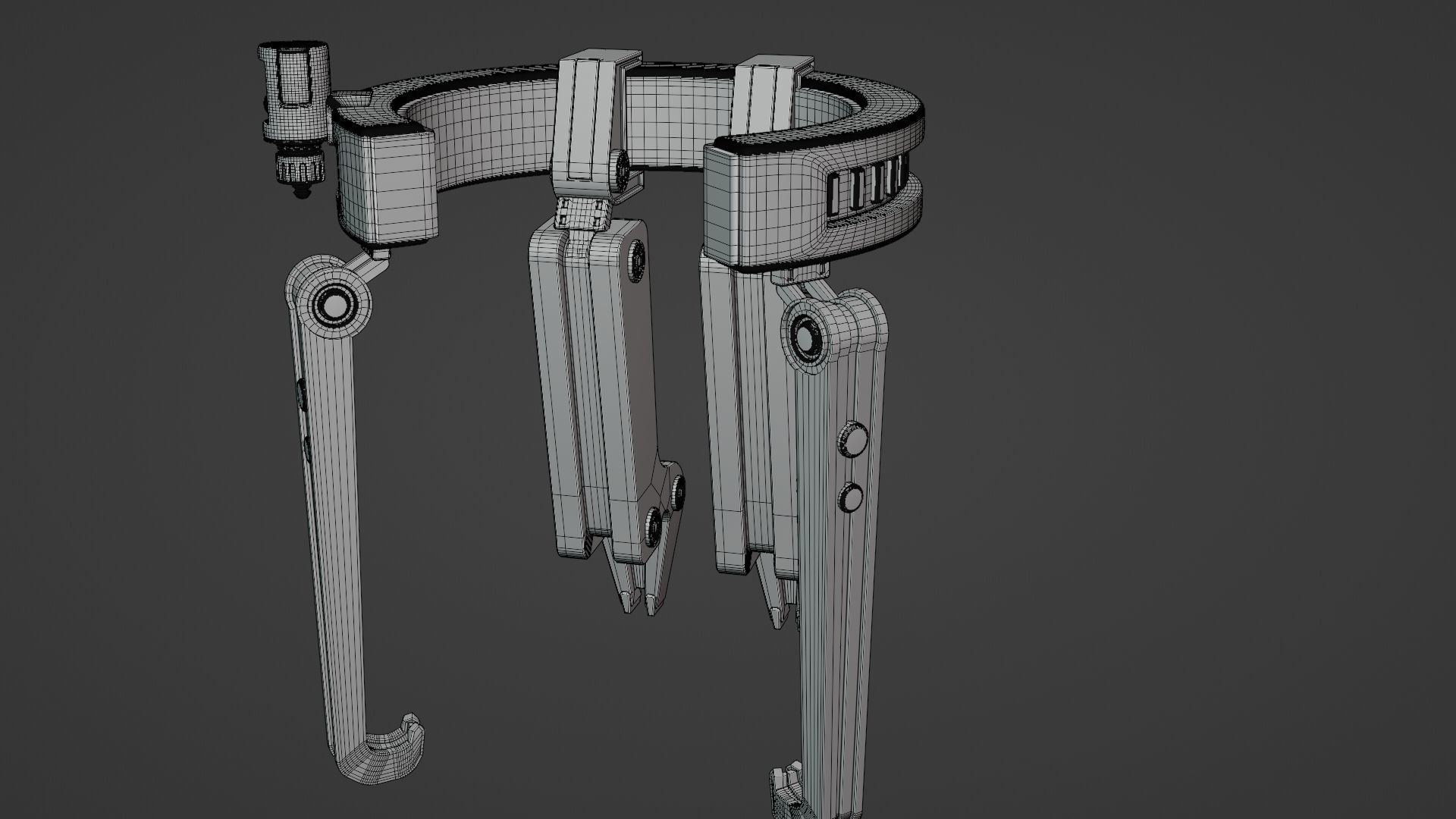 Yellow Robot Sci-fi 3D model_7