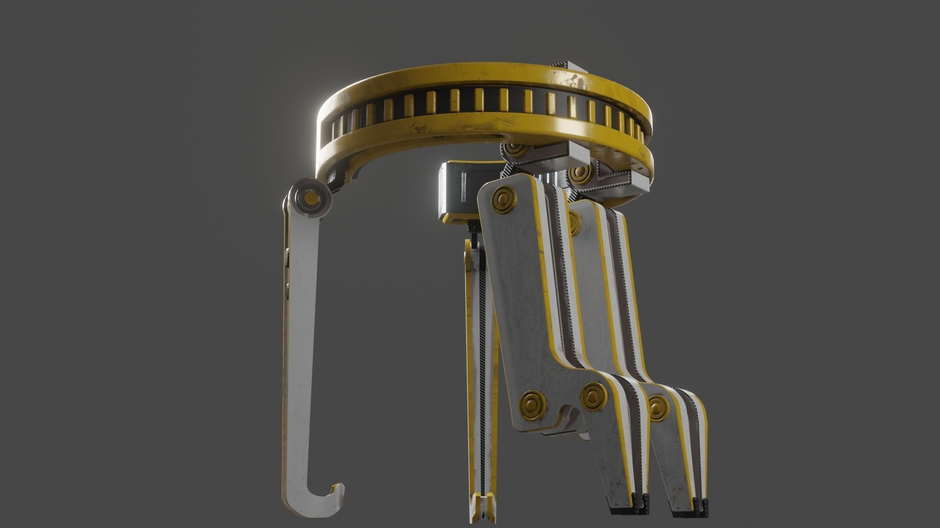 Yellow Robot Sci-fi 3D model_86