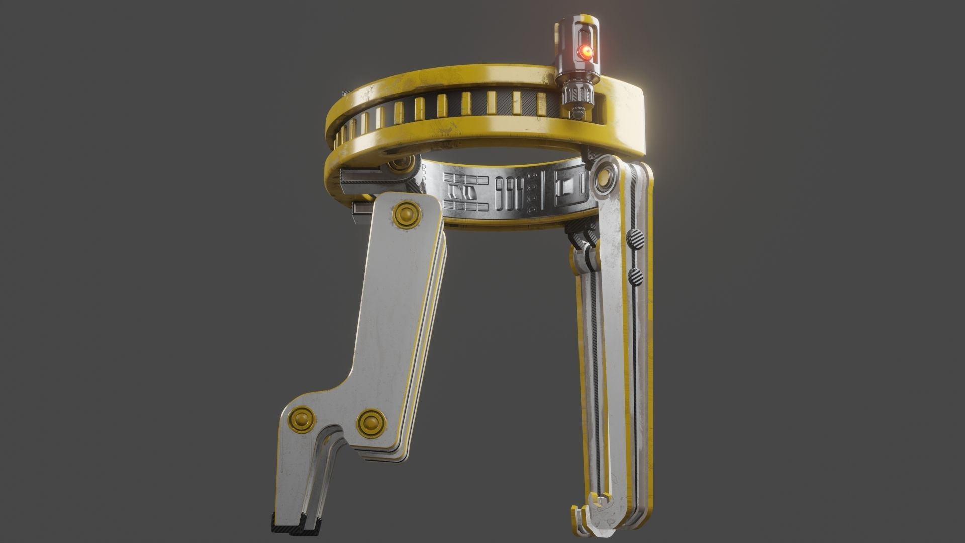 Yellow Robot Sci-fi 3D model_30