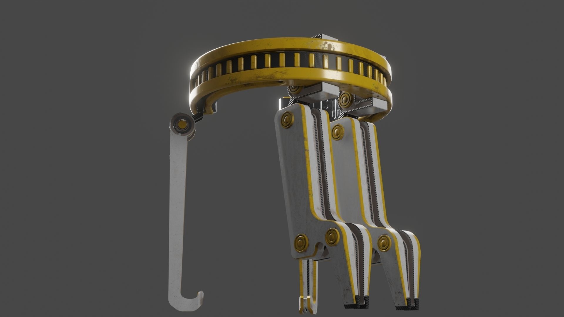 Yellow Robot Sci-fi 3D model_78