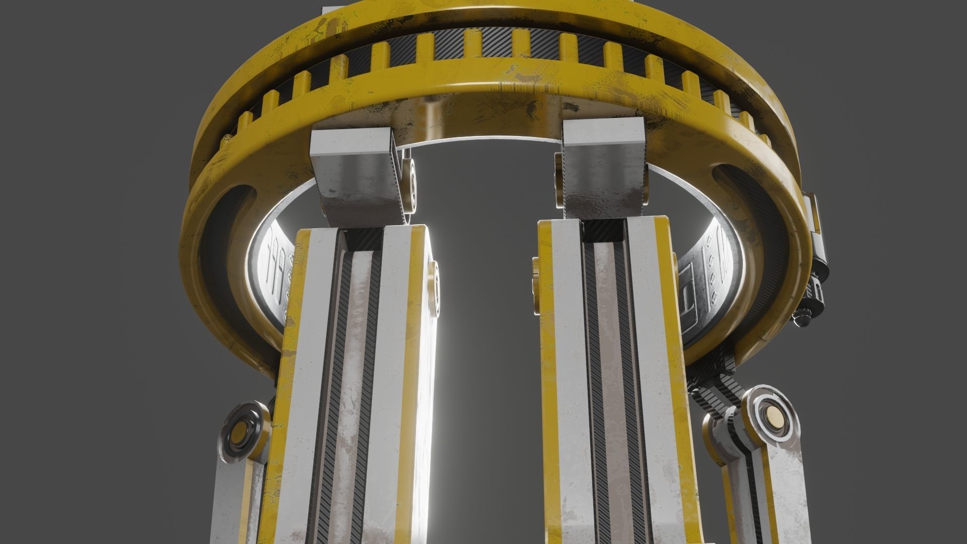 Yellow Robot Sci-fi 3D model_87