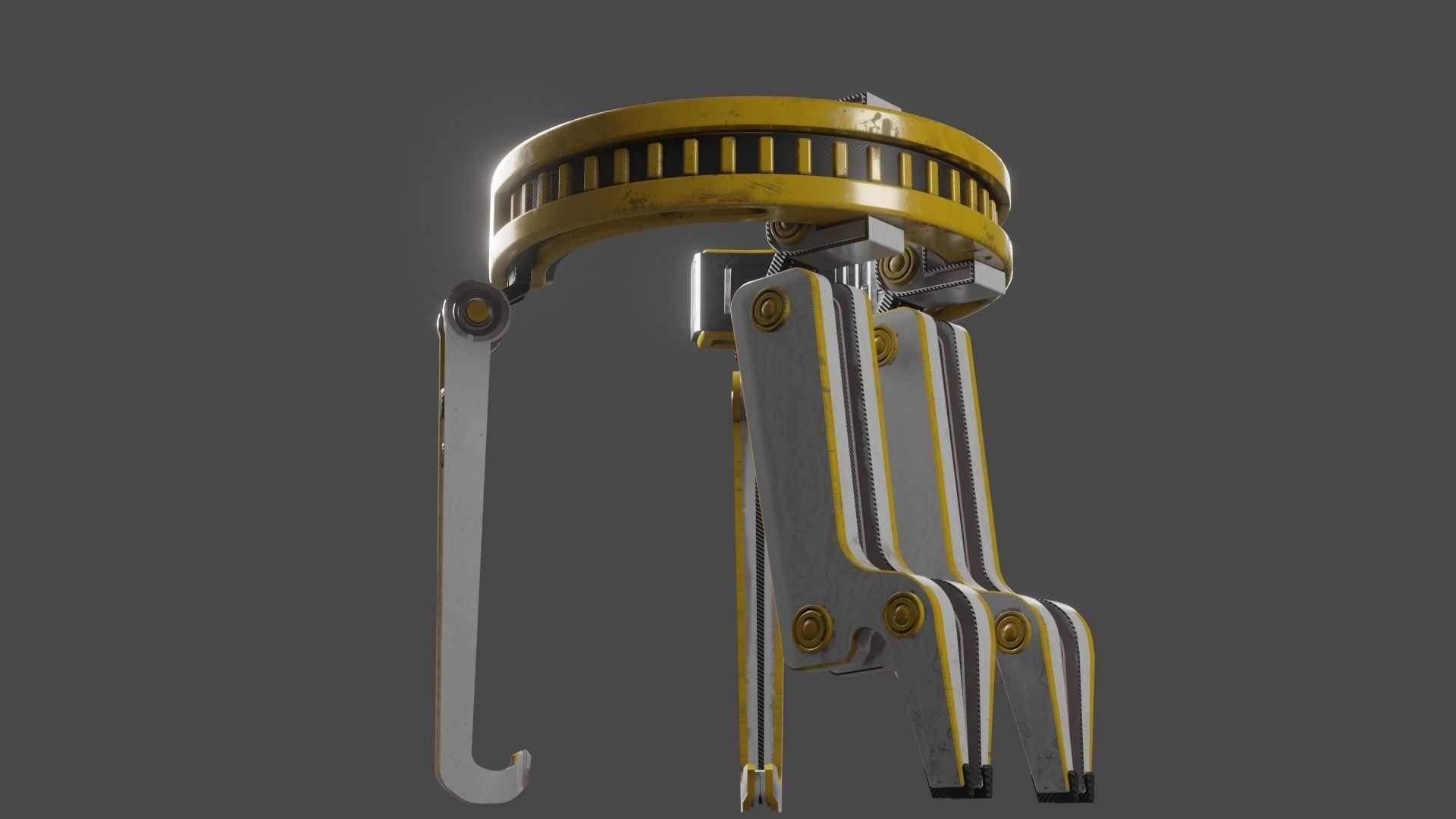Yellow Robot Sci-fi 3D model_84