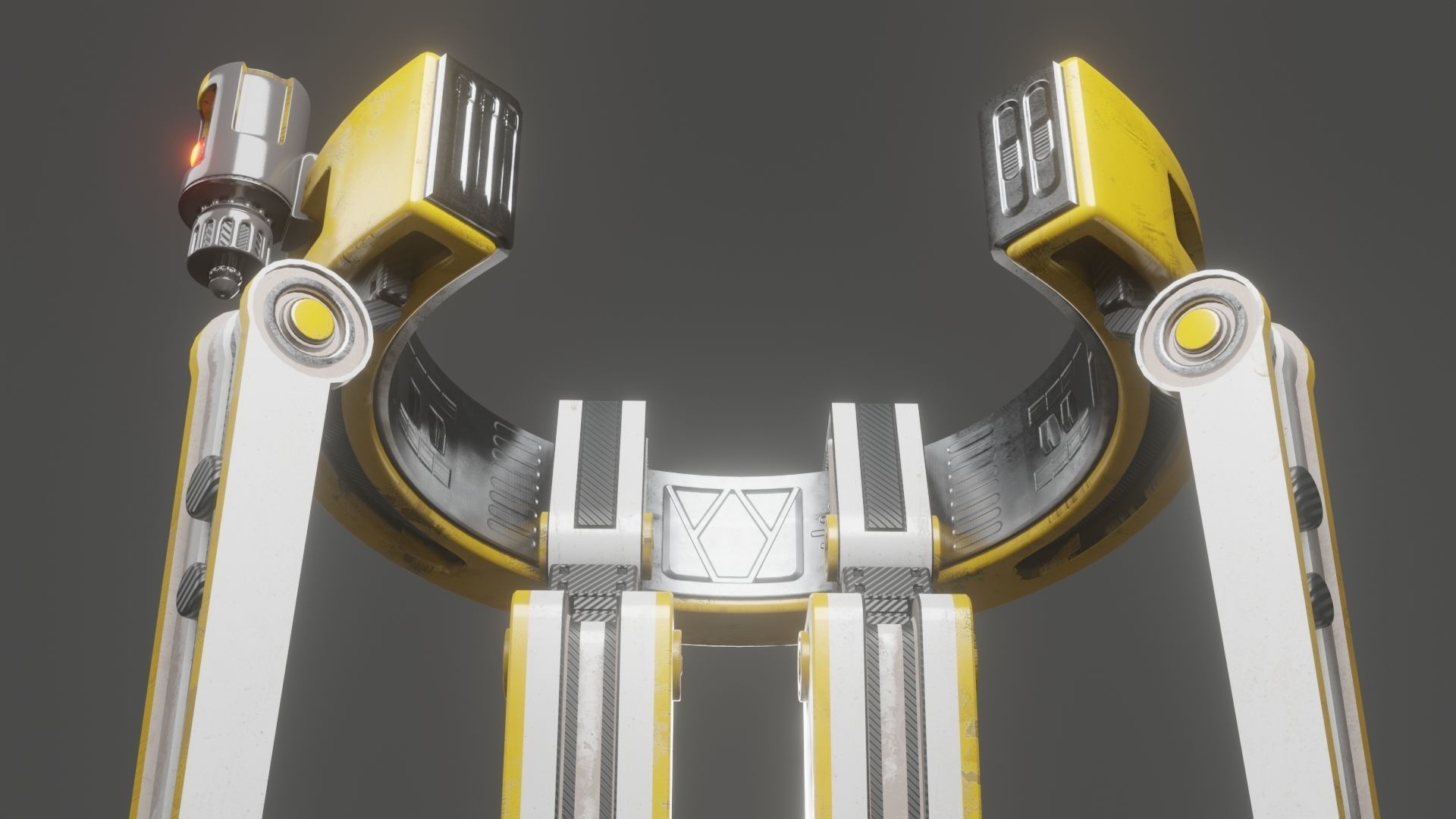 Yellow Robot Sci-fi 3D model_14