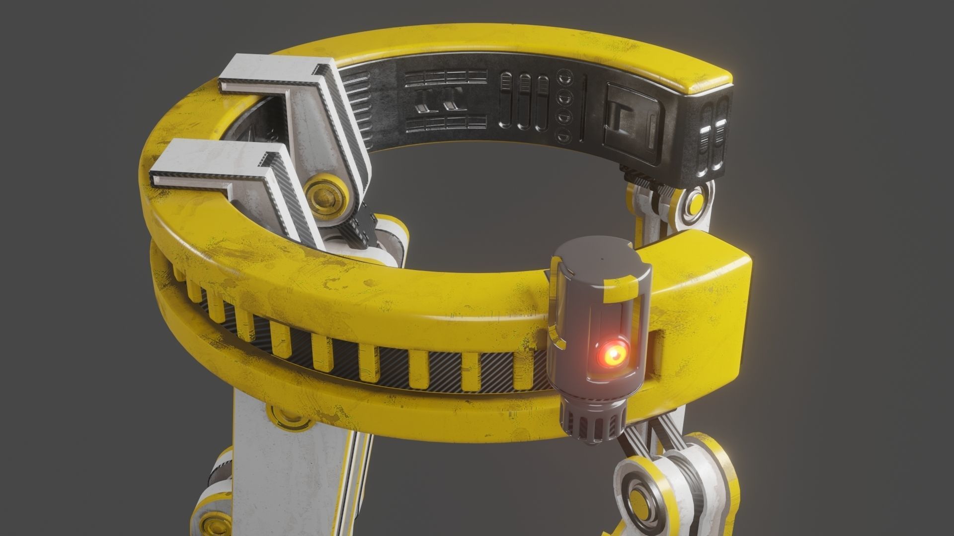 Yellow Robot Sci-fi 3D model_35
