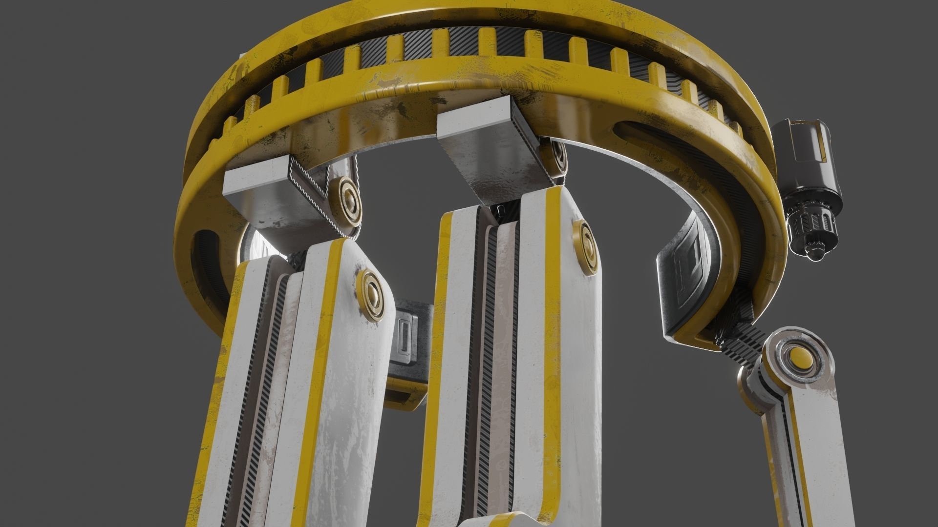 Yellow Robot Sci-fi 3D model_74