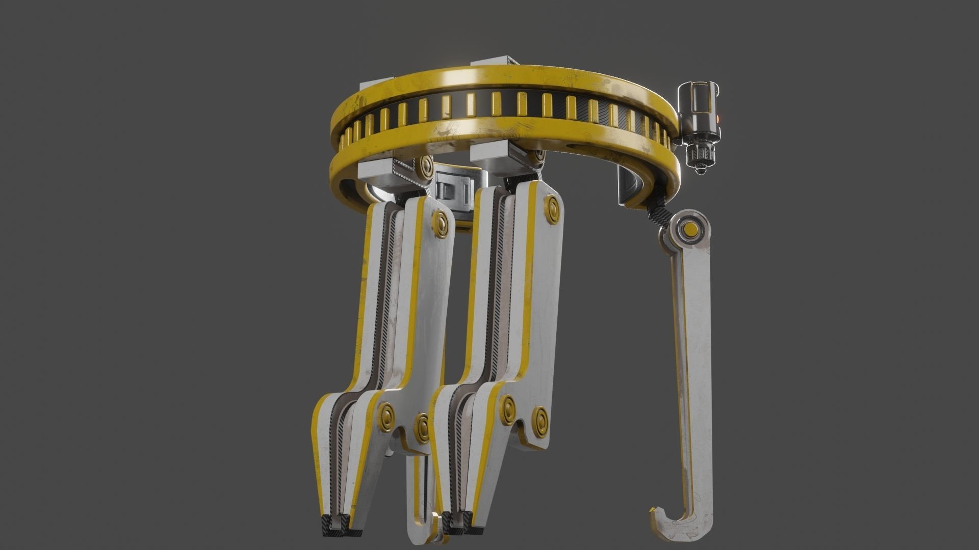 Yellow Robot Sci-fi 3D model_48