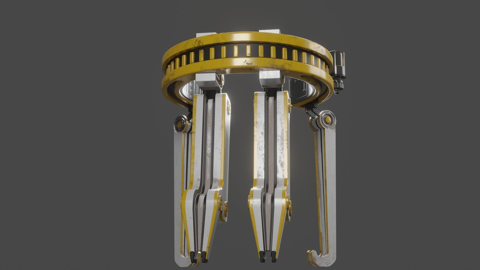 Yellow Robot Sci-fi 3D model_54