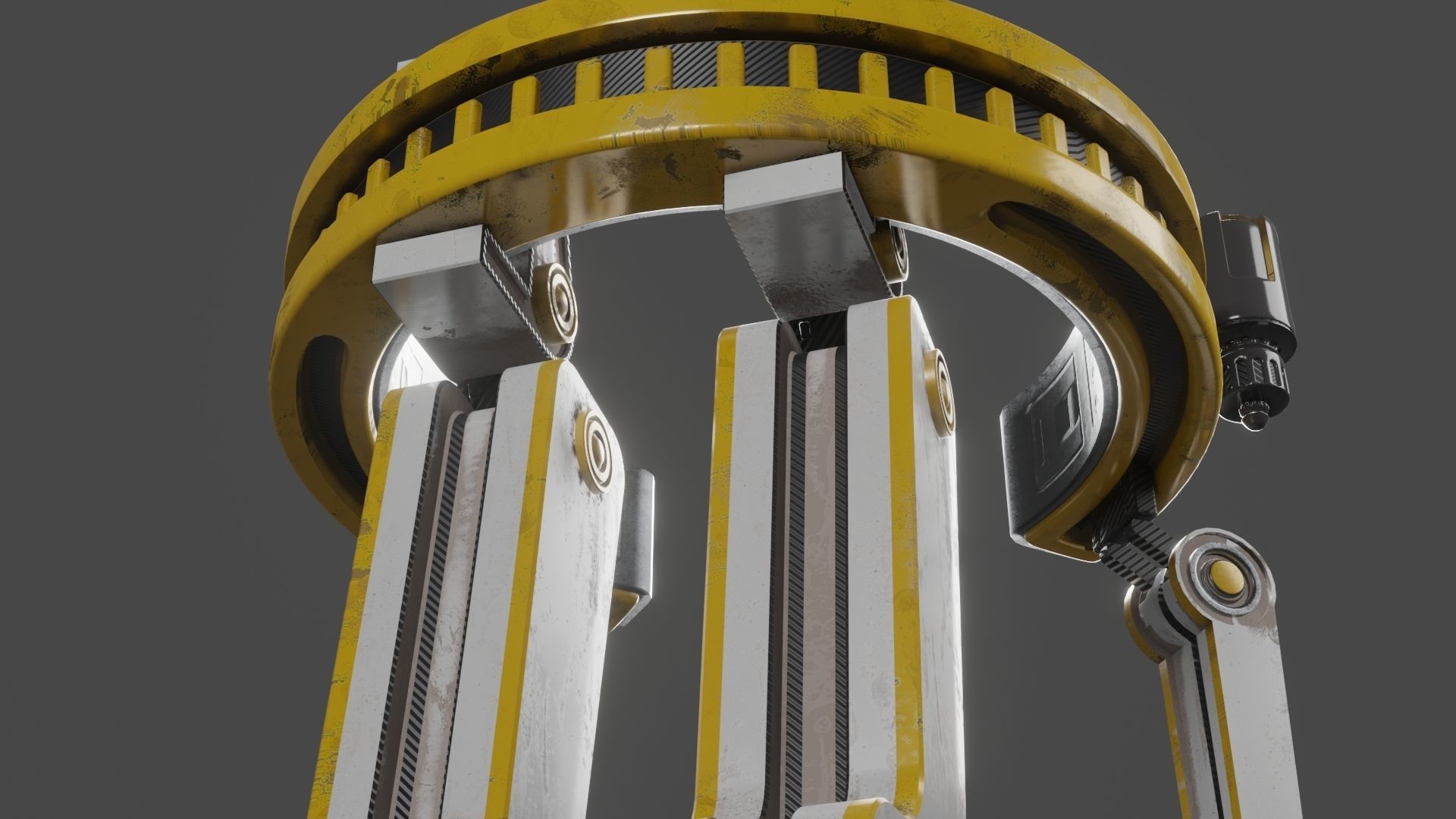 Yellow Robot Sci-fi 3D model_76