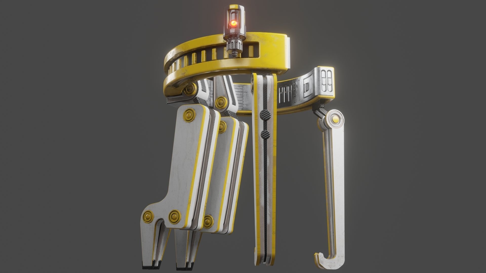 Yellow Robot Sci-fi 3D model_15