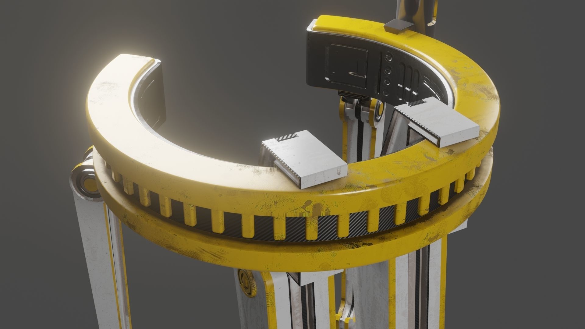 Yellow Robot Sci-fi 3D model_82