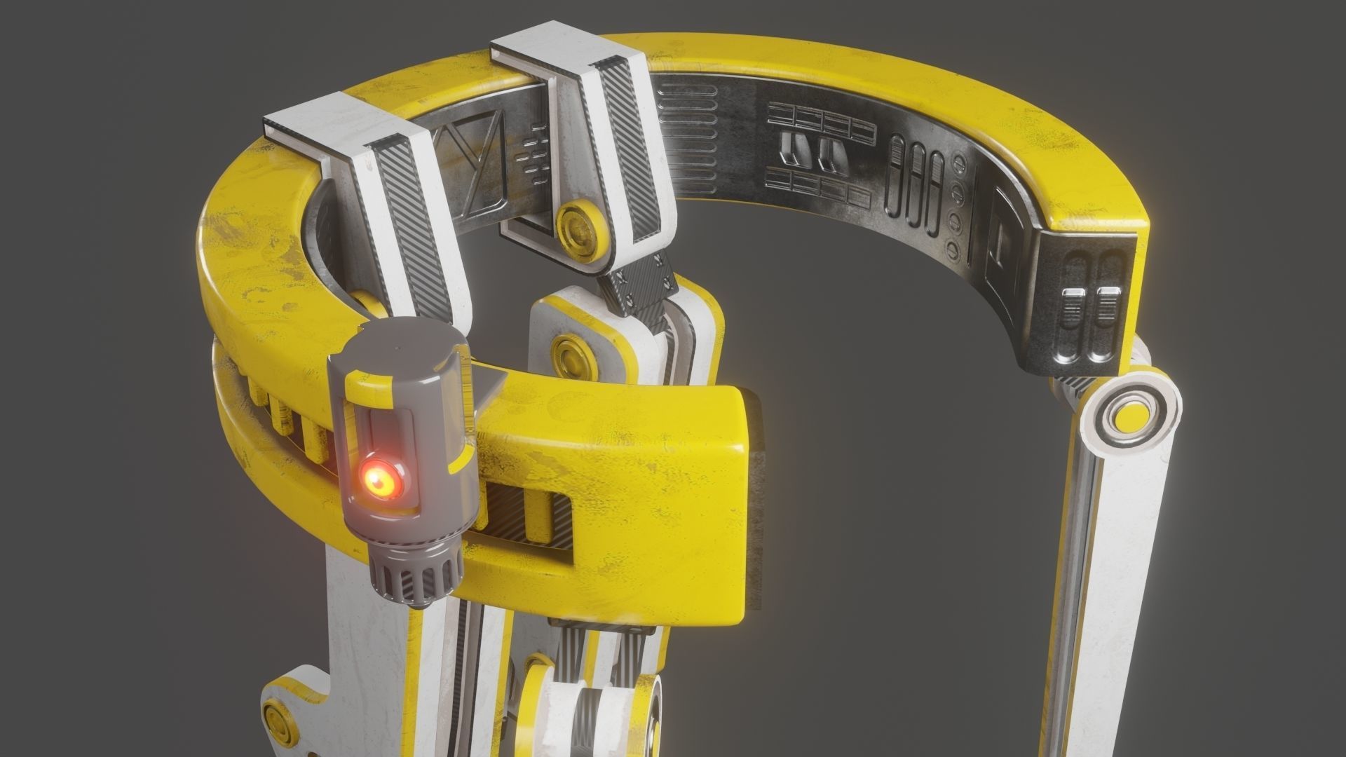 Yellow Robot Sci-fi 3D model_22