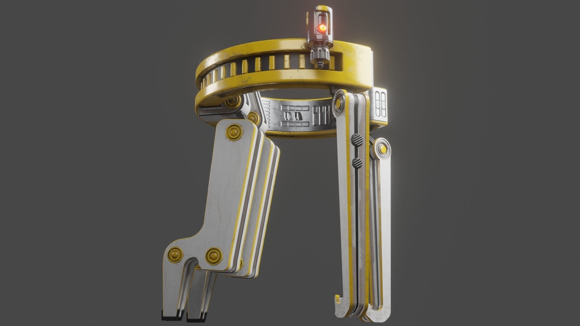 Yellow Robot Sci-fi 3D model_27