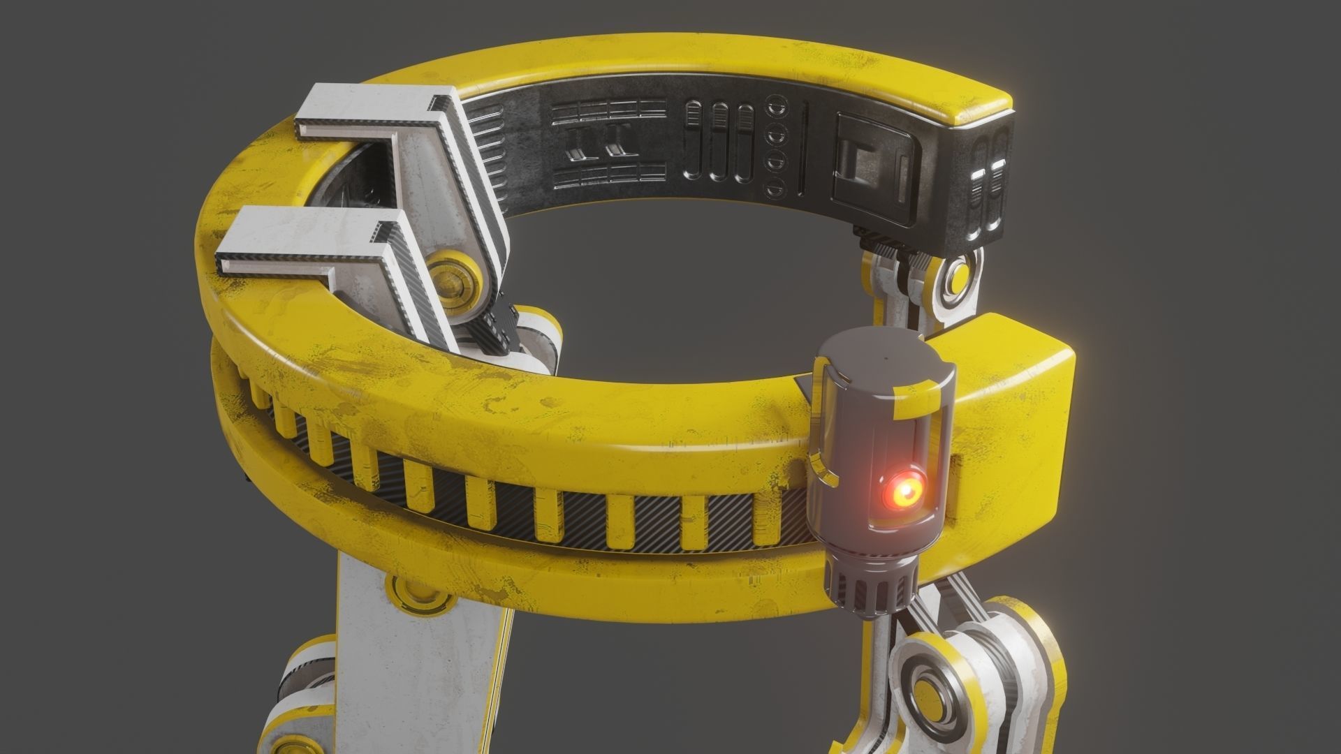 Yellow Robot Sci-fi 3D model_36