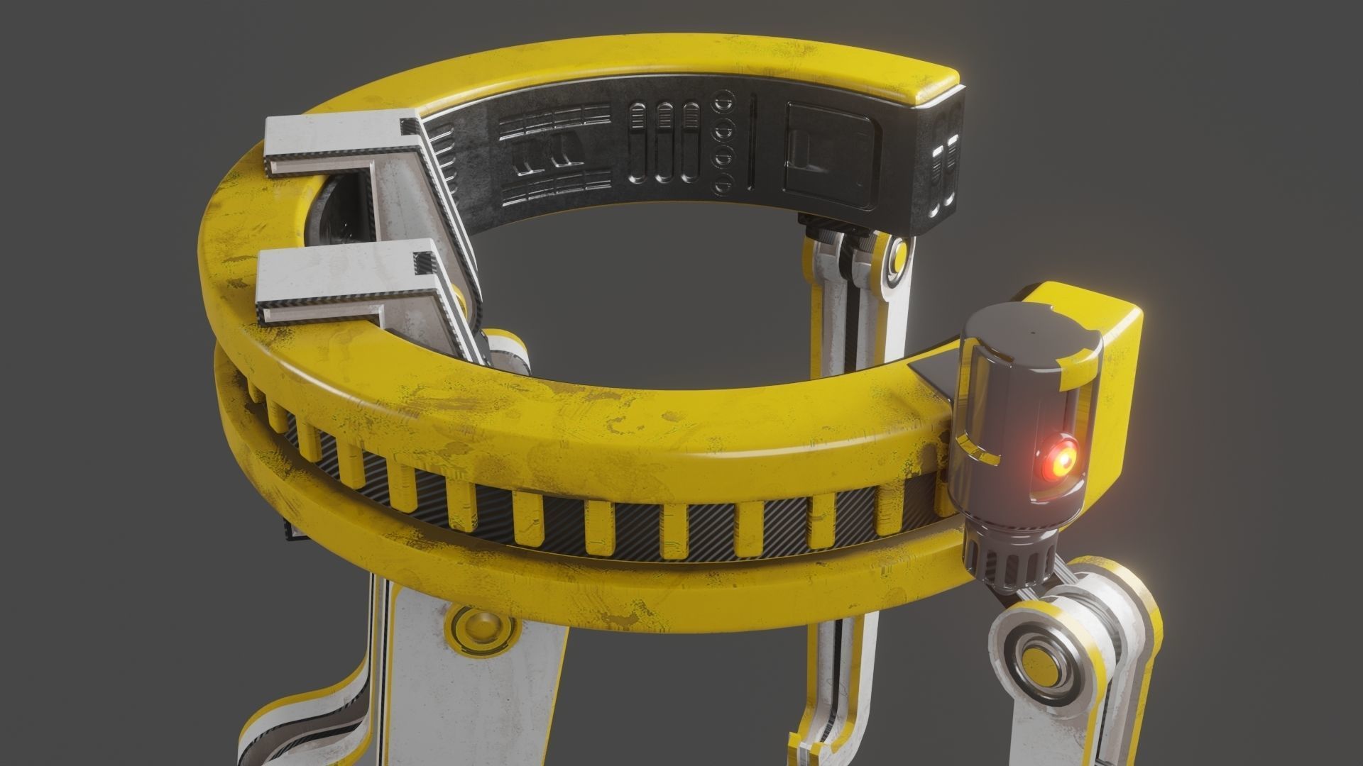 Yellow Robot Sci-fi 3D model_39