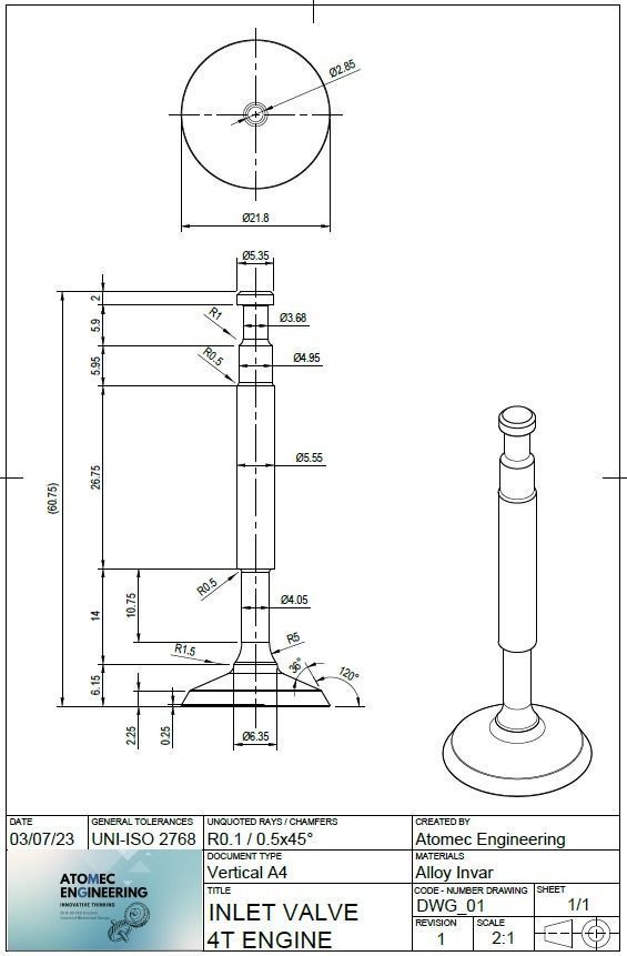 Inlet Valve - 4T Engine 3D model_5