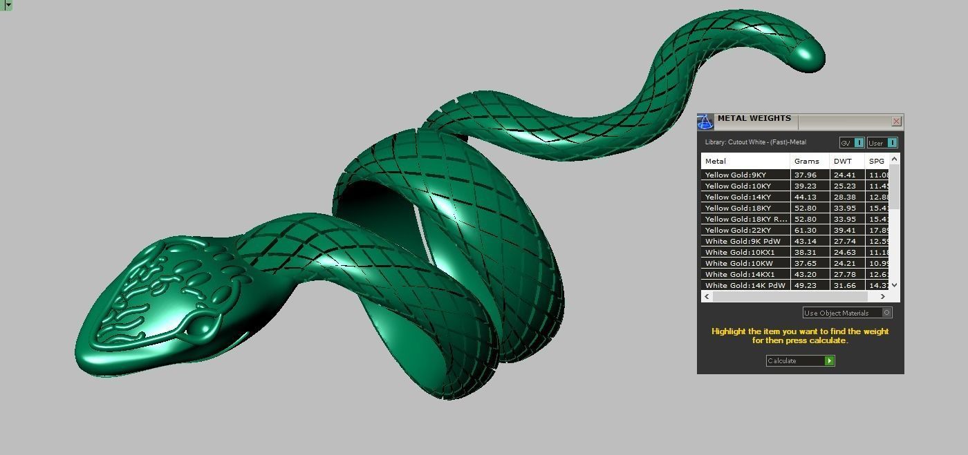 Snake ring 0274 3D printable model 3D print model_12