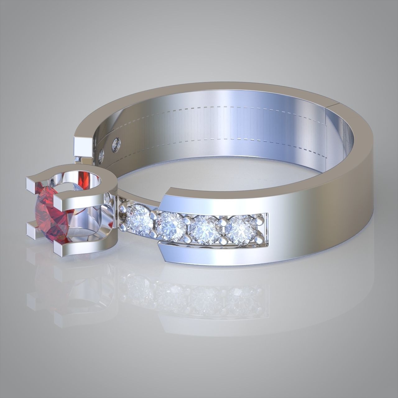 Diamond ring 0281 3D printable model 3D print model_9