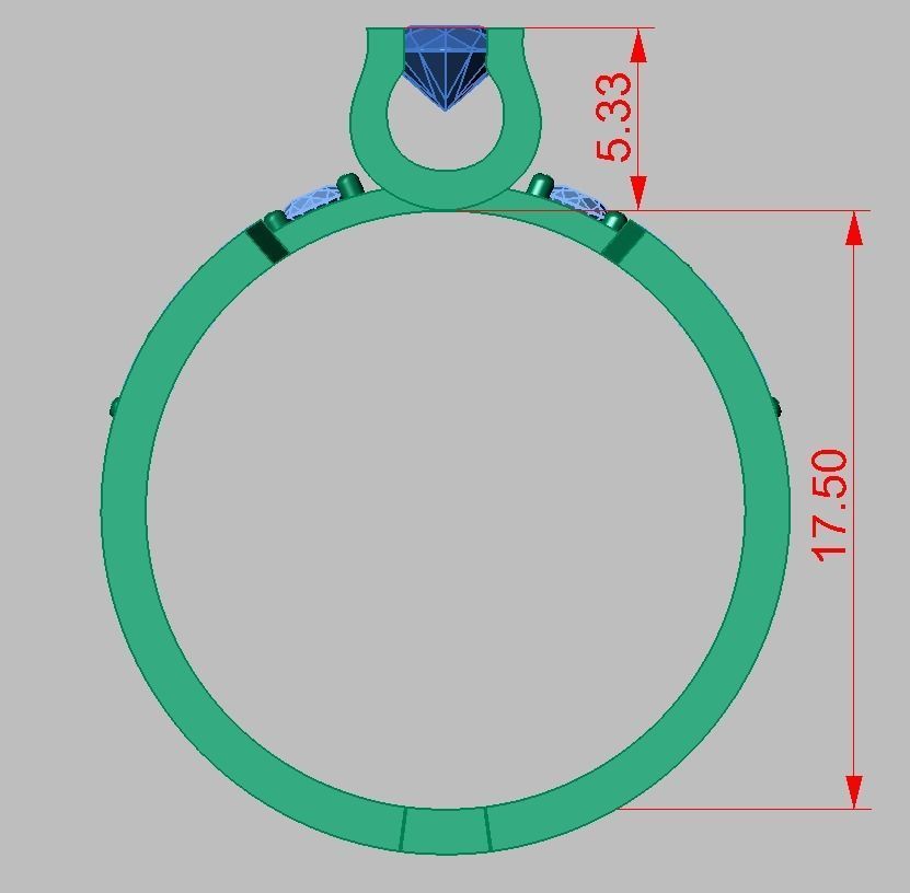 Diamond ring 0281 3D printable model 3D print model_12