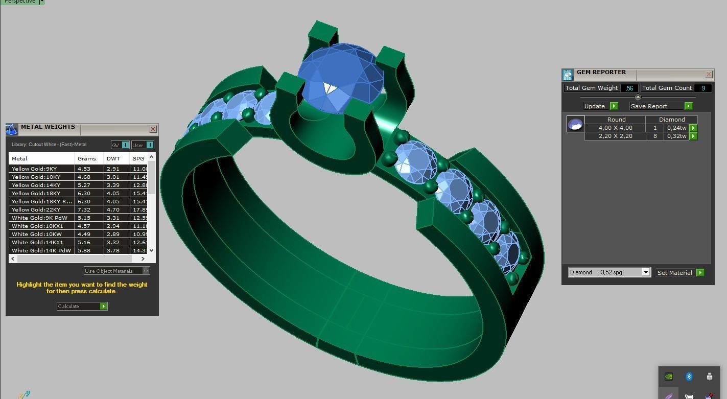 Diamond ring 0281 3D printable model 3D print model_15