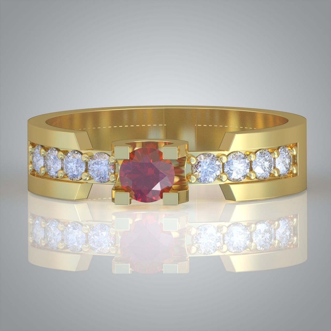 Diamond ring 0281 3D printable model 3D print model_2