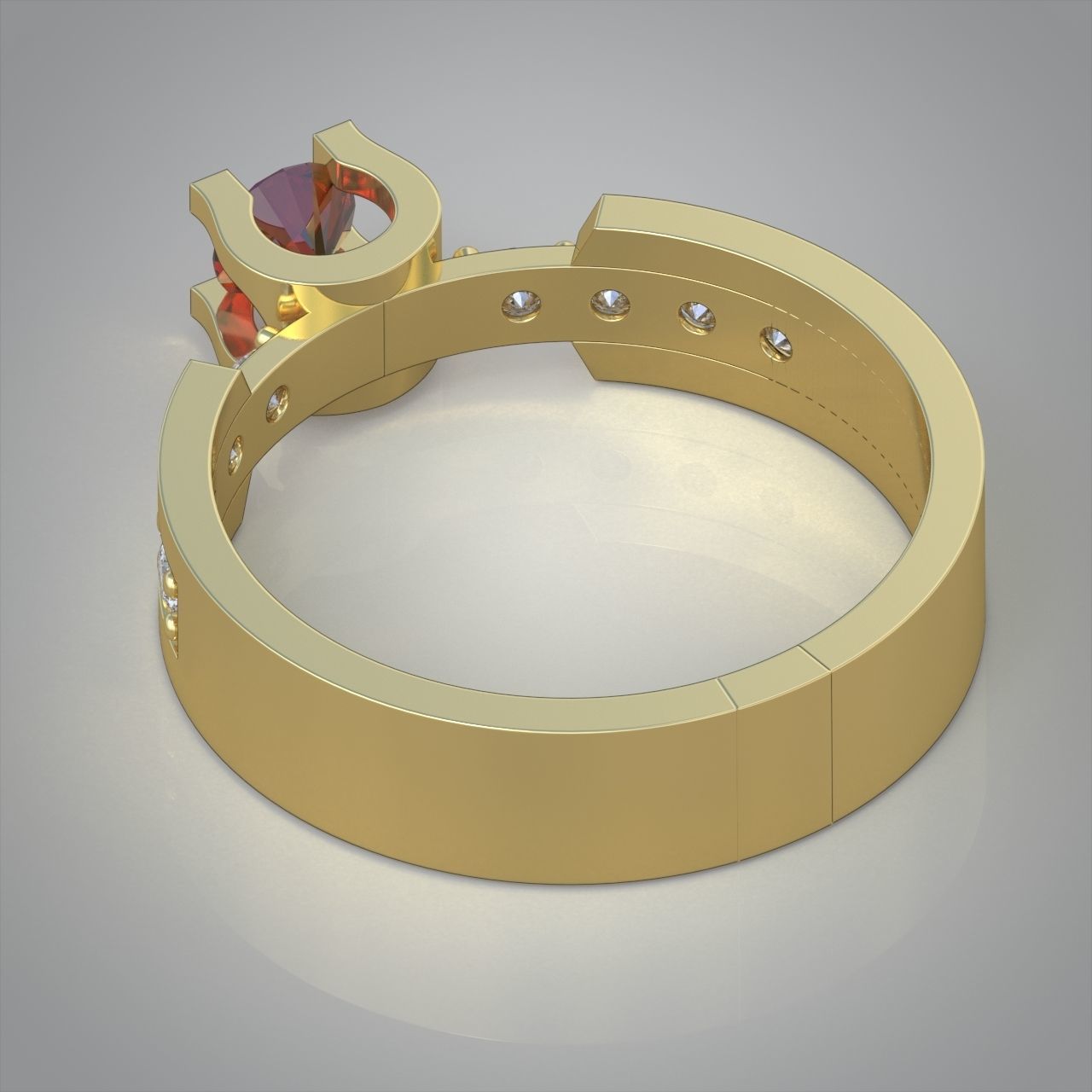 Diamond ring 0281 3D printable model 3D print model_11