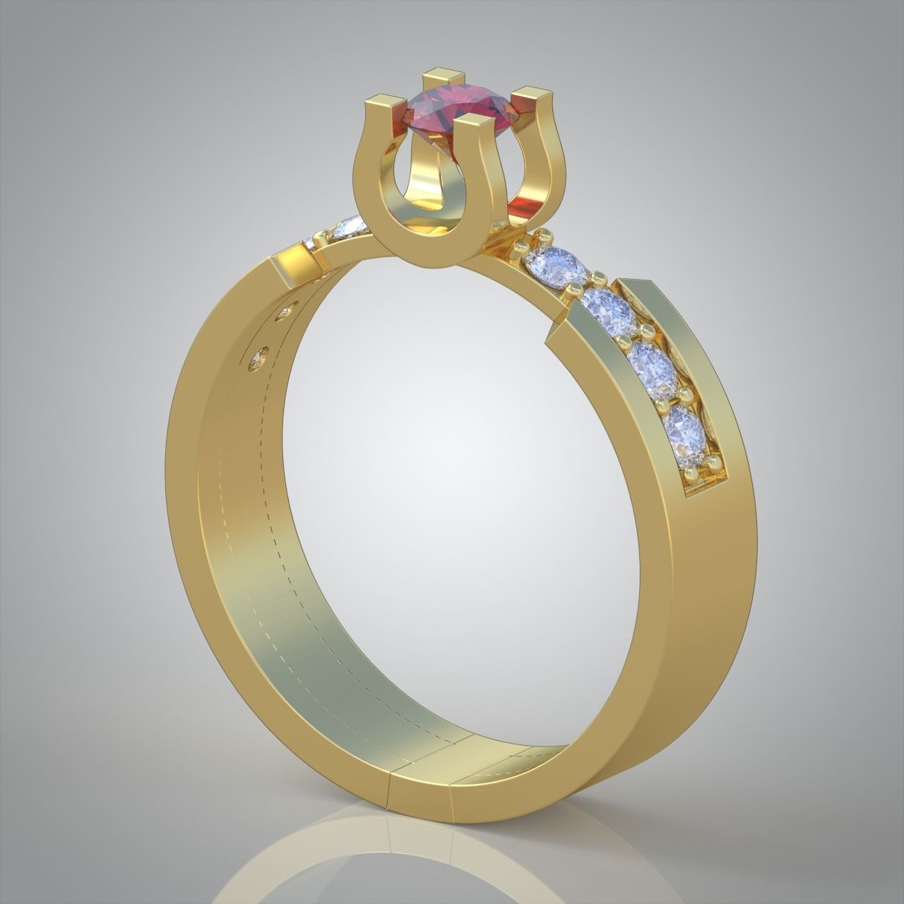 Diamond ring 0281 3D printable model 3D print model_6