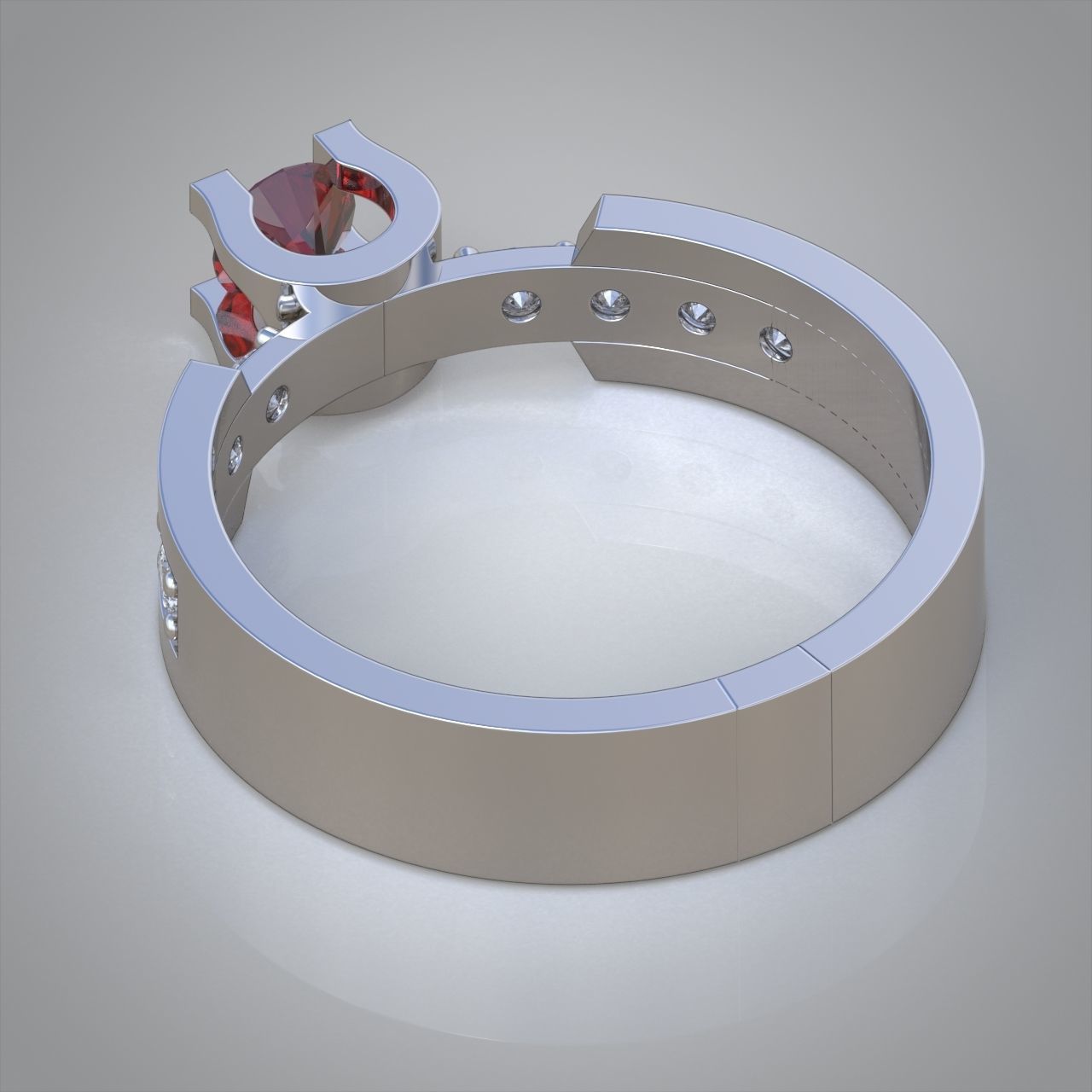 Diamond ring 0281 3D printable model 3D print model_10