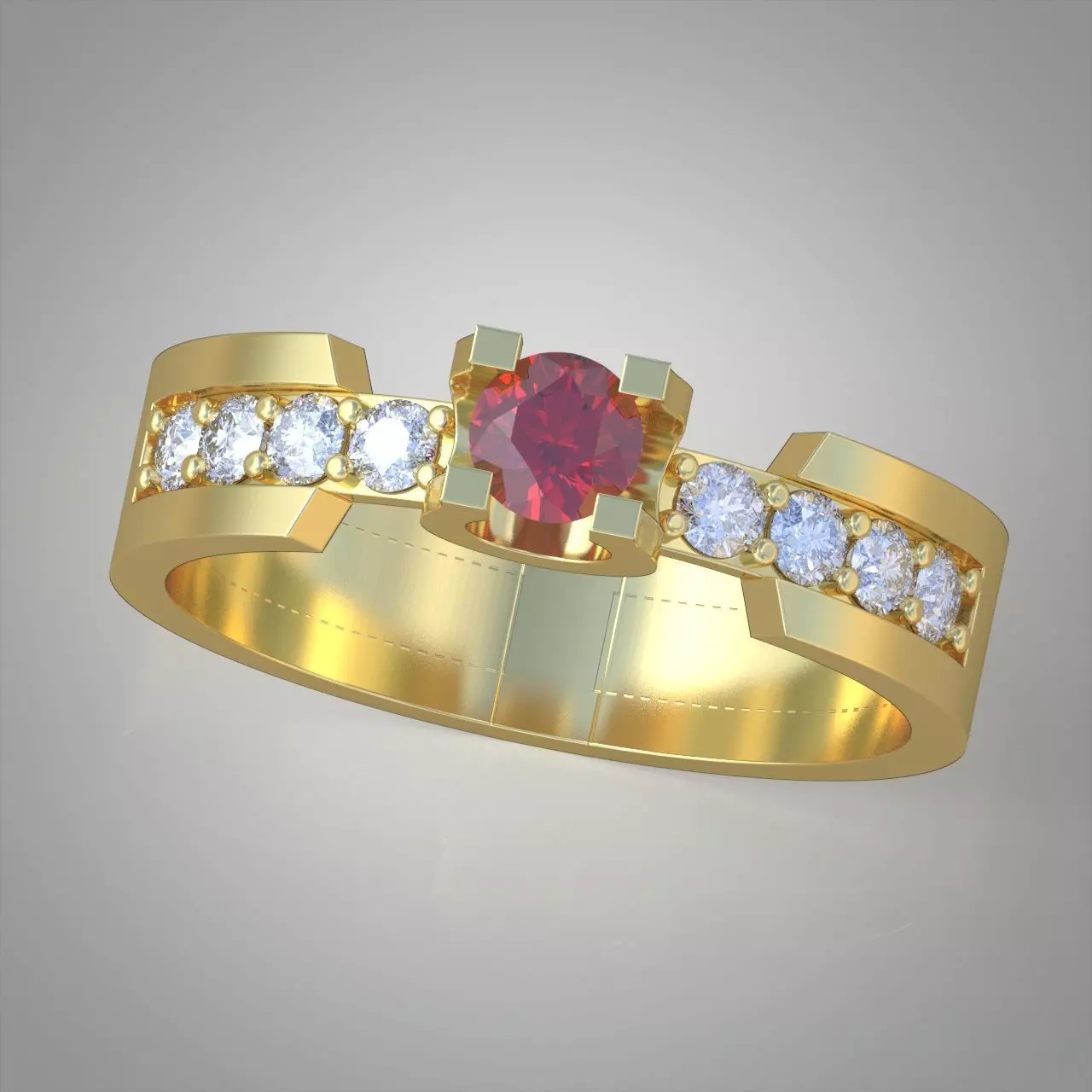 Diamond ring 0281 3D printable model 3D print model_0
