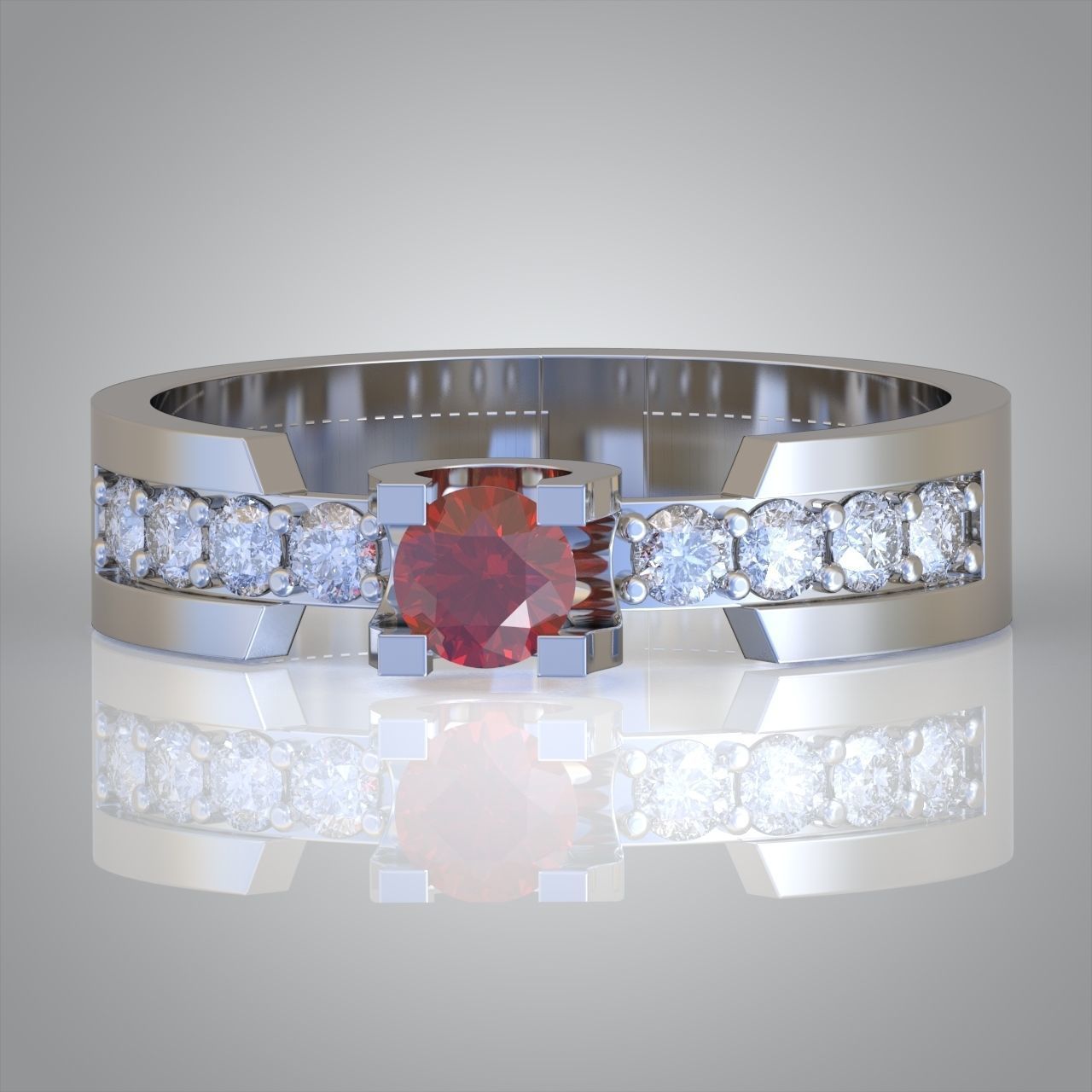 Diamond ring 0281 3D printable model 3D print model_3