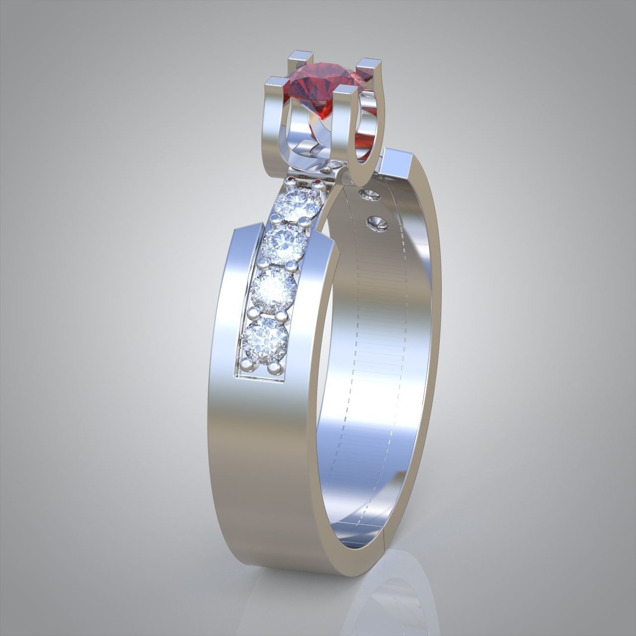 Diamond ring 0281 3D printable model 3D print model_4