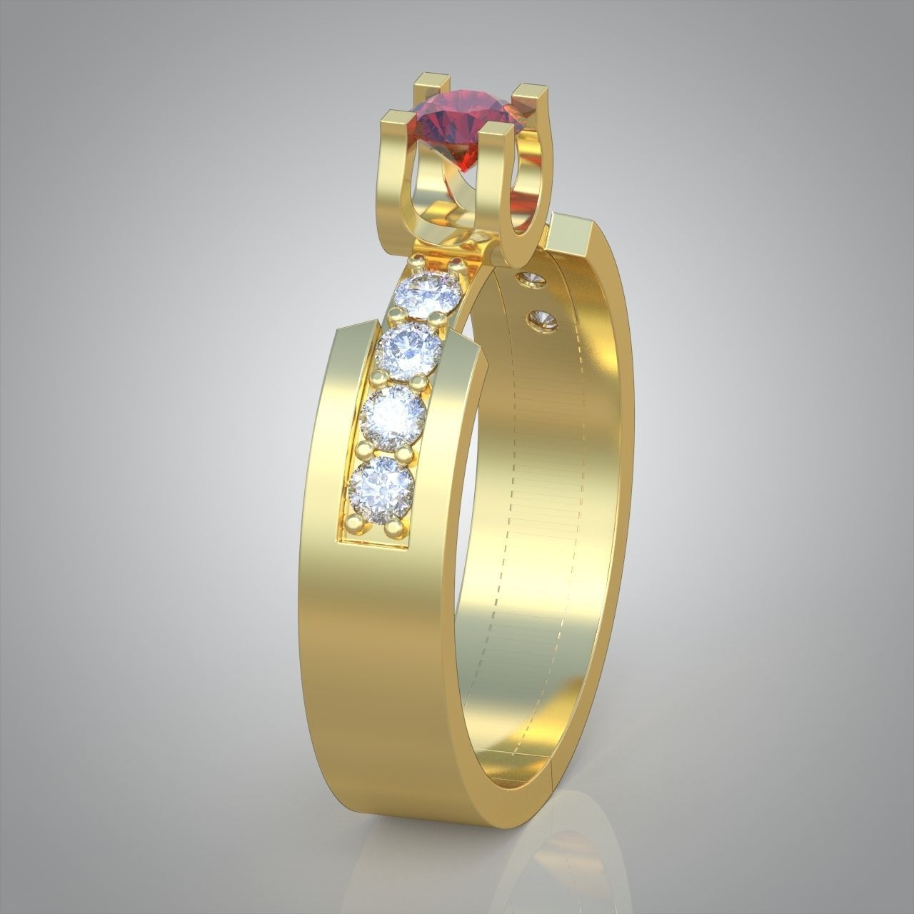 Diamond ring 0281 3D printable model 3D print model_5