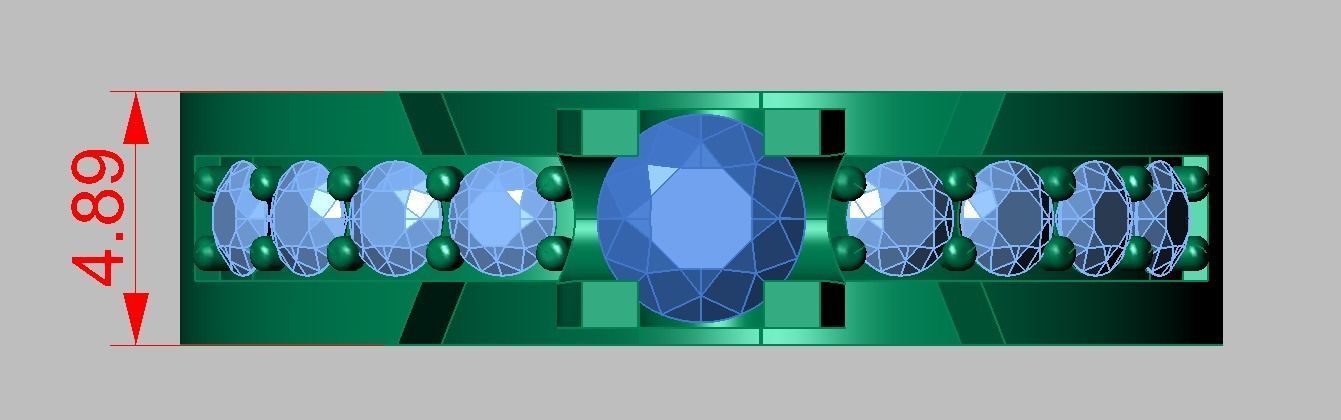 Diamond ring 0281 3D printable model 3D print model_14