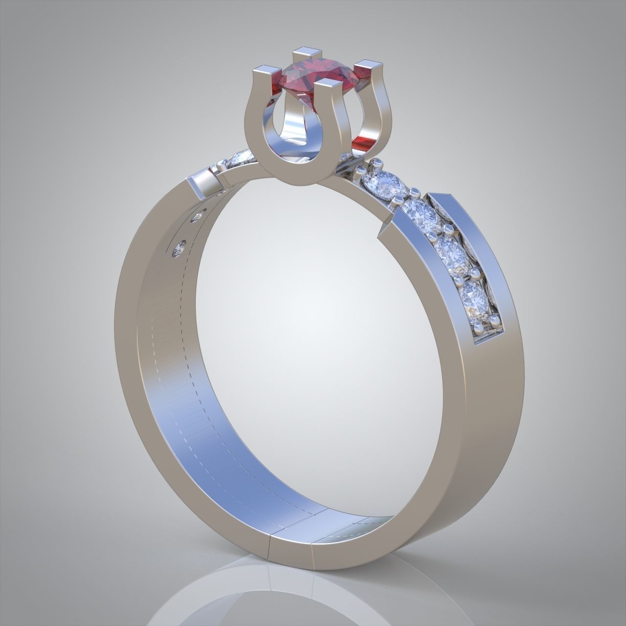 Diamond ring 0281 3D printable model 3D print model_7