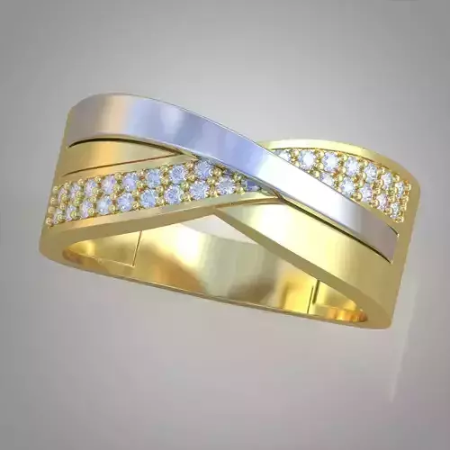 Diamond ring 0283 3D printable model 0