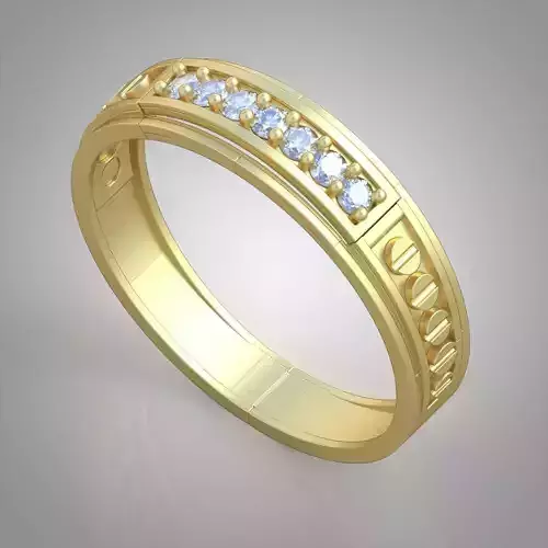 Diamond ring 0284 3D printable model 