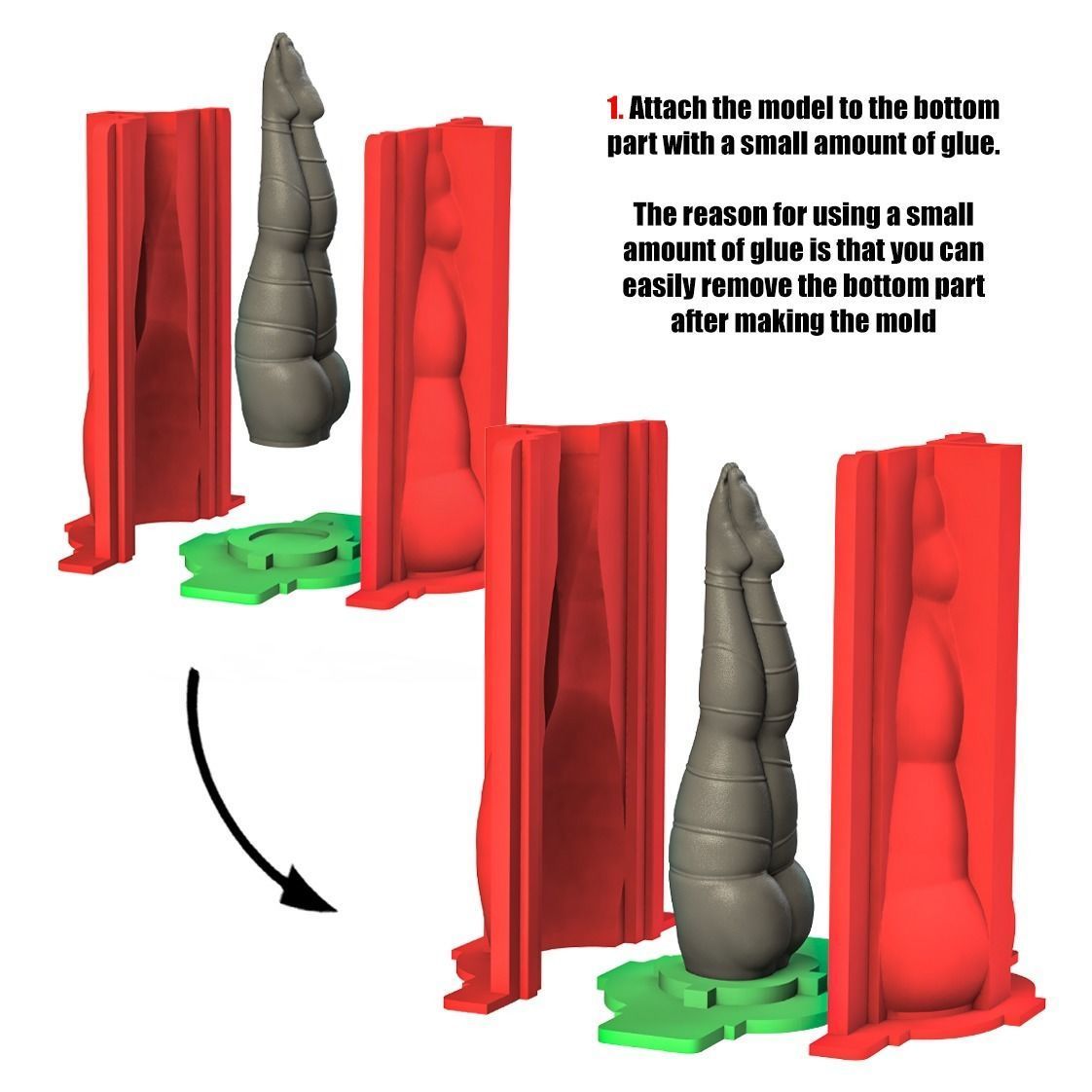 2 sizes of candle model 3D print model_2