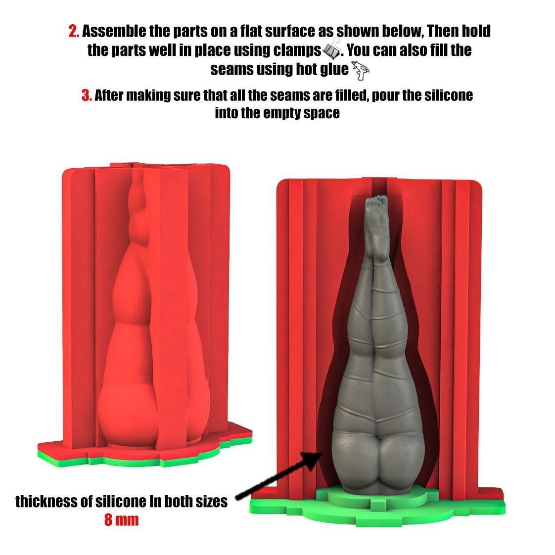 2 sizes of candle model 3D print model_3